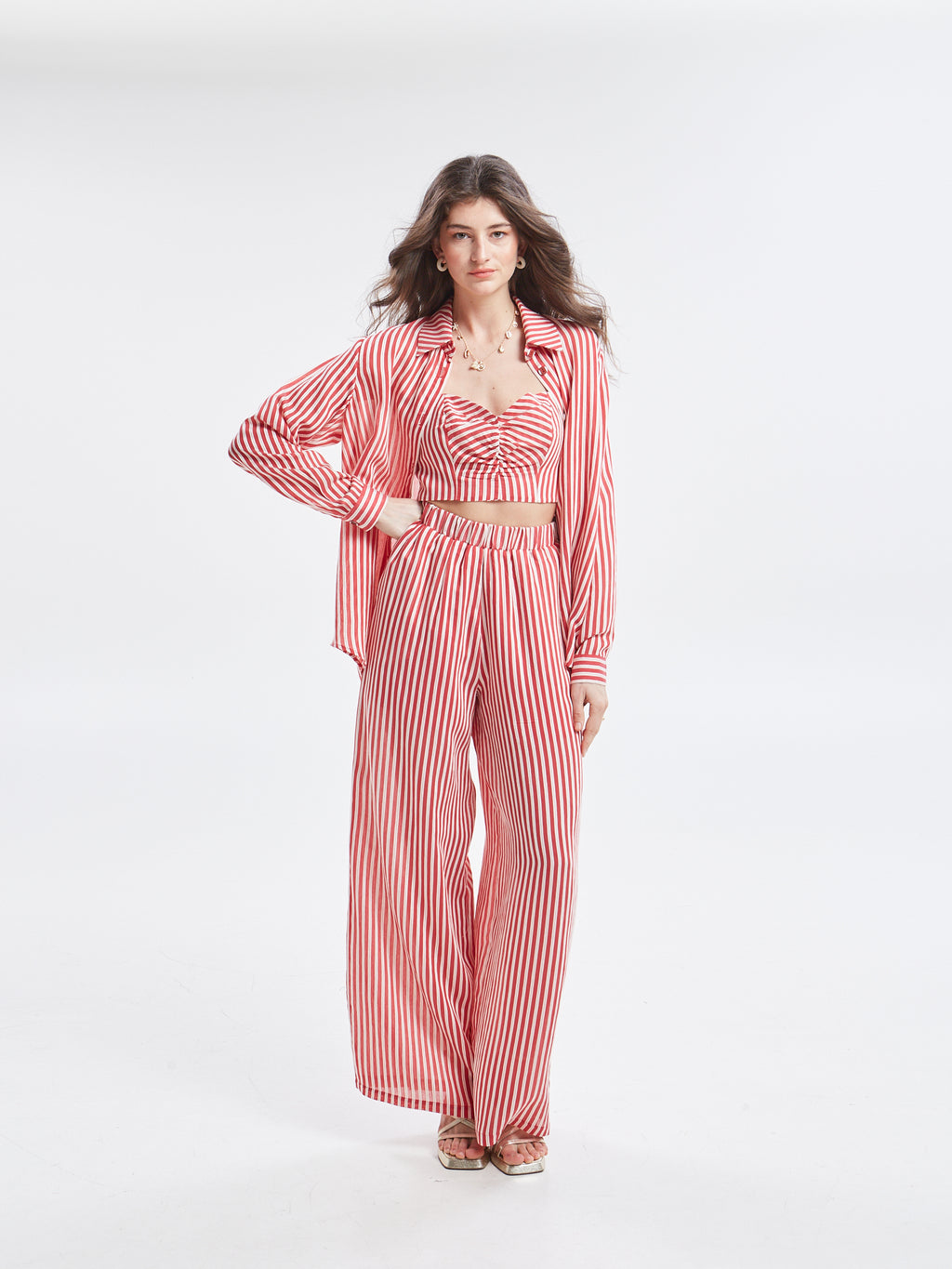 Liora striped red shirt