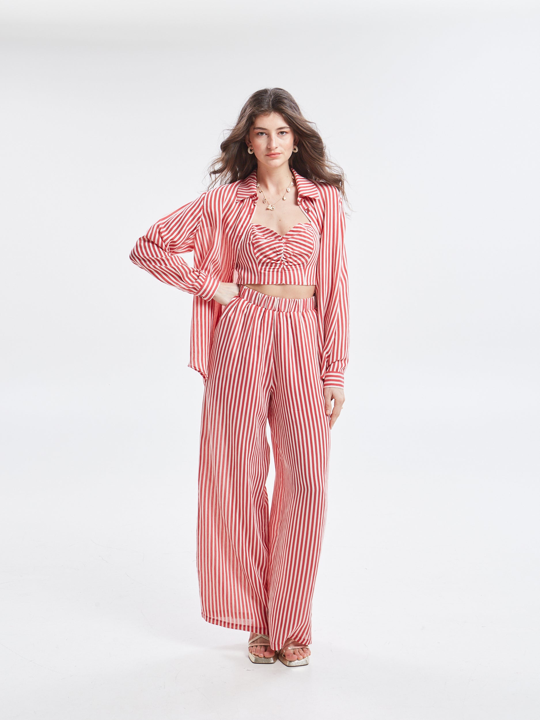 Liora striped red shirt