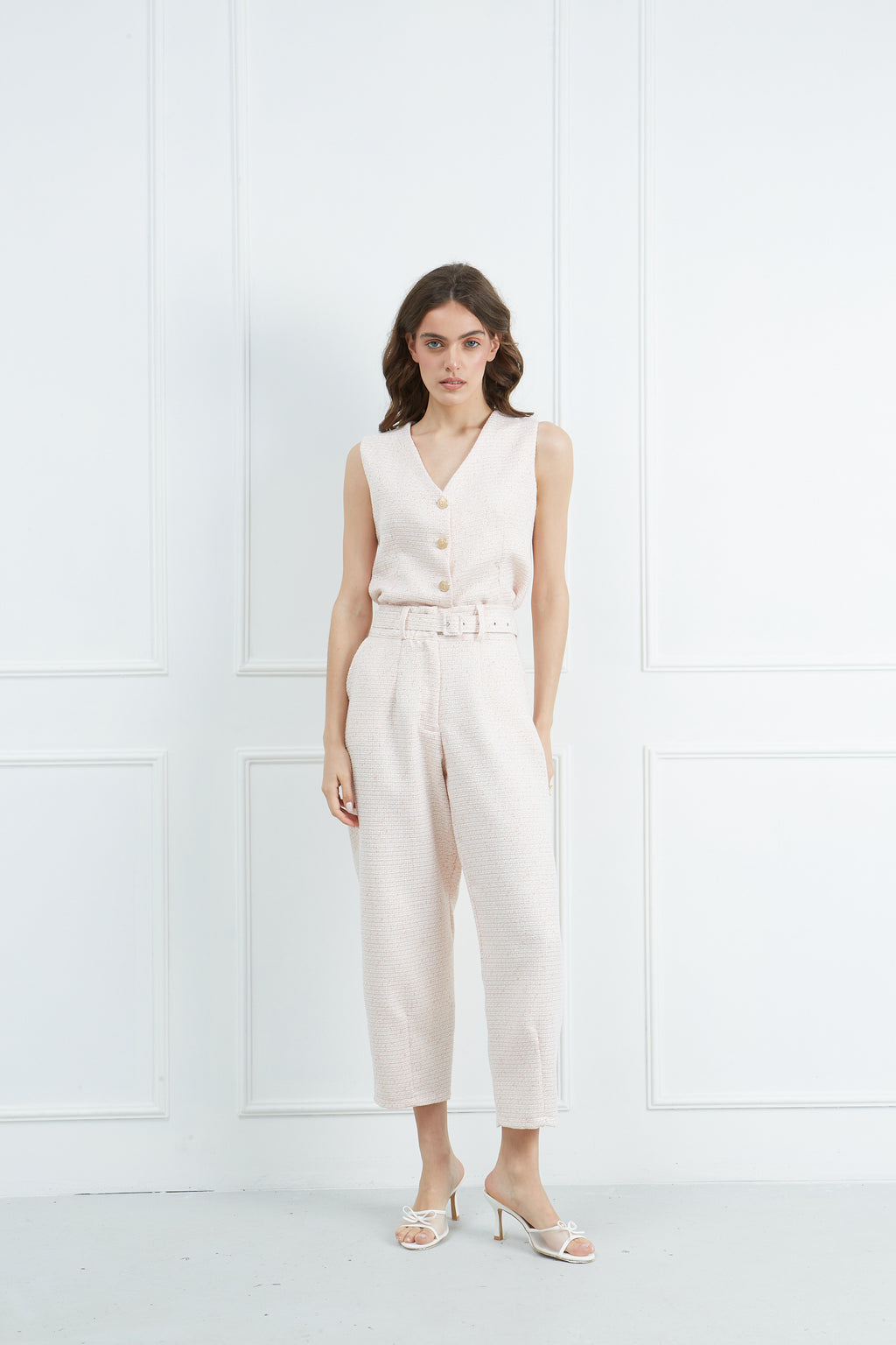 Παντελόνι mom fit tweed