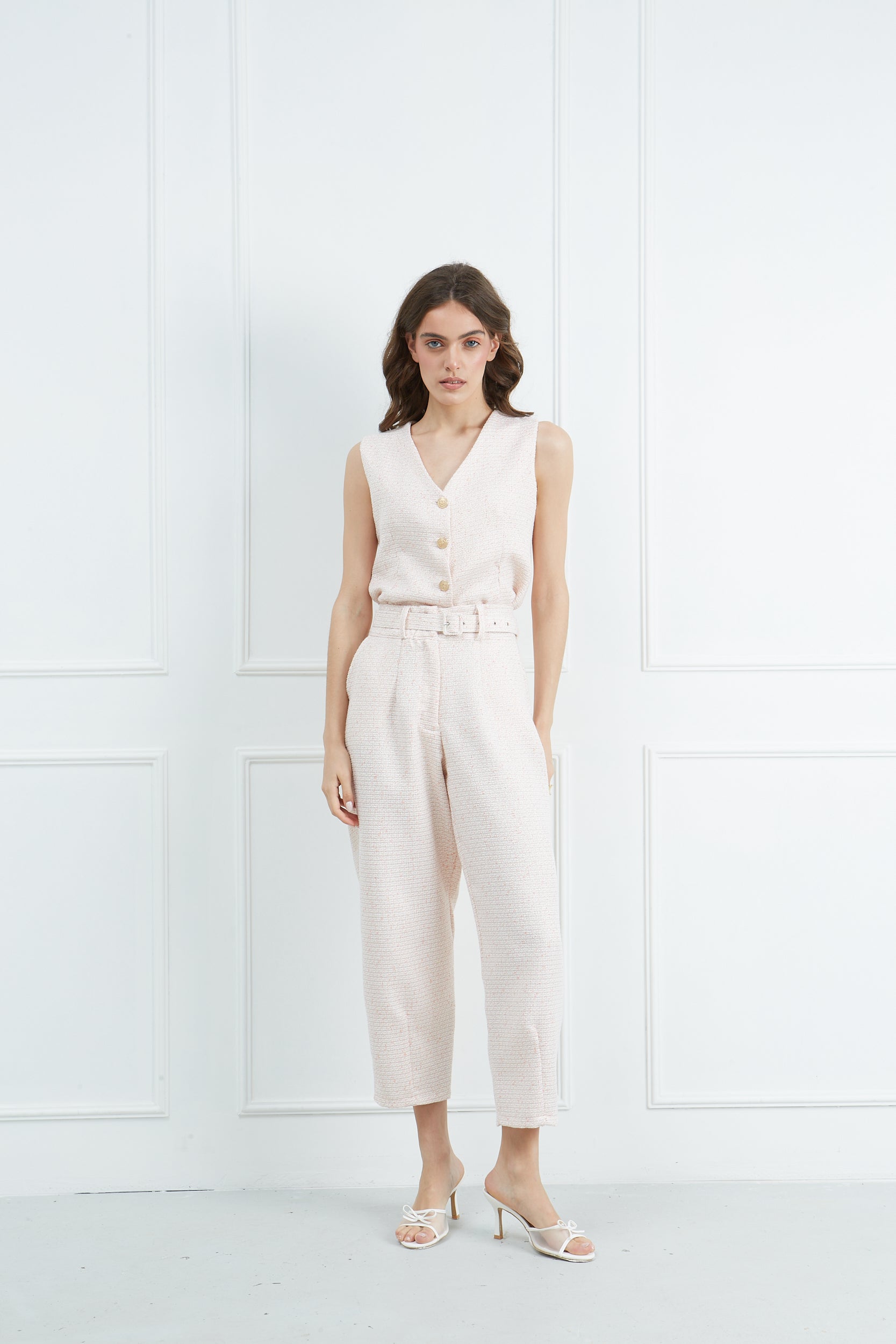Παντελόνι mom fit tweed