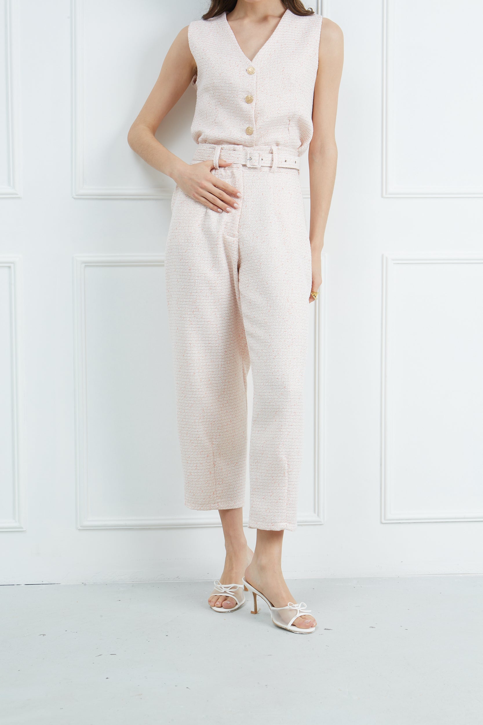 Παντελόνι mom fit tweed