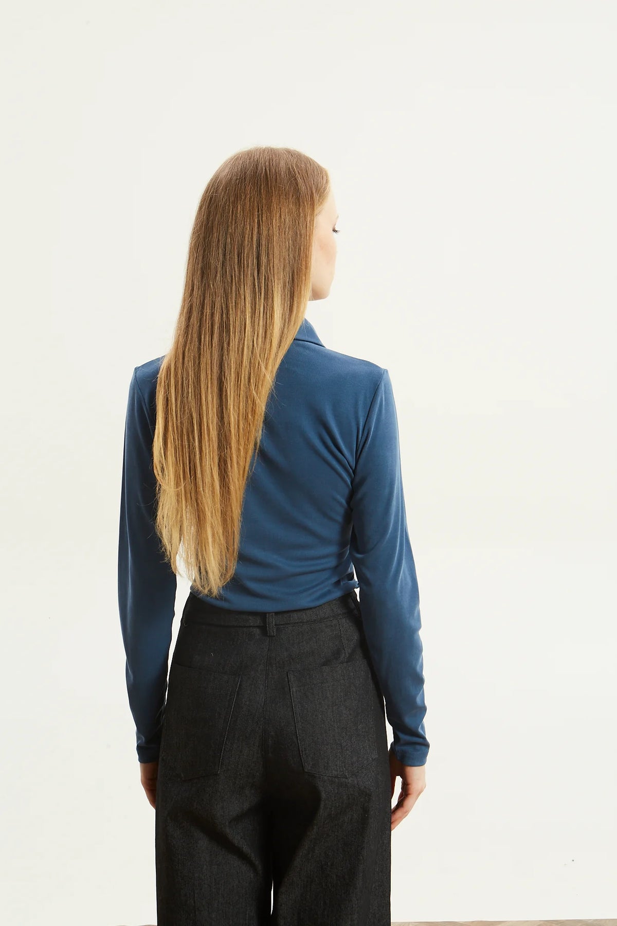 Nina polo blue top