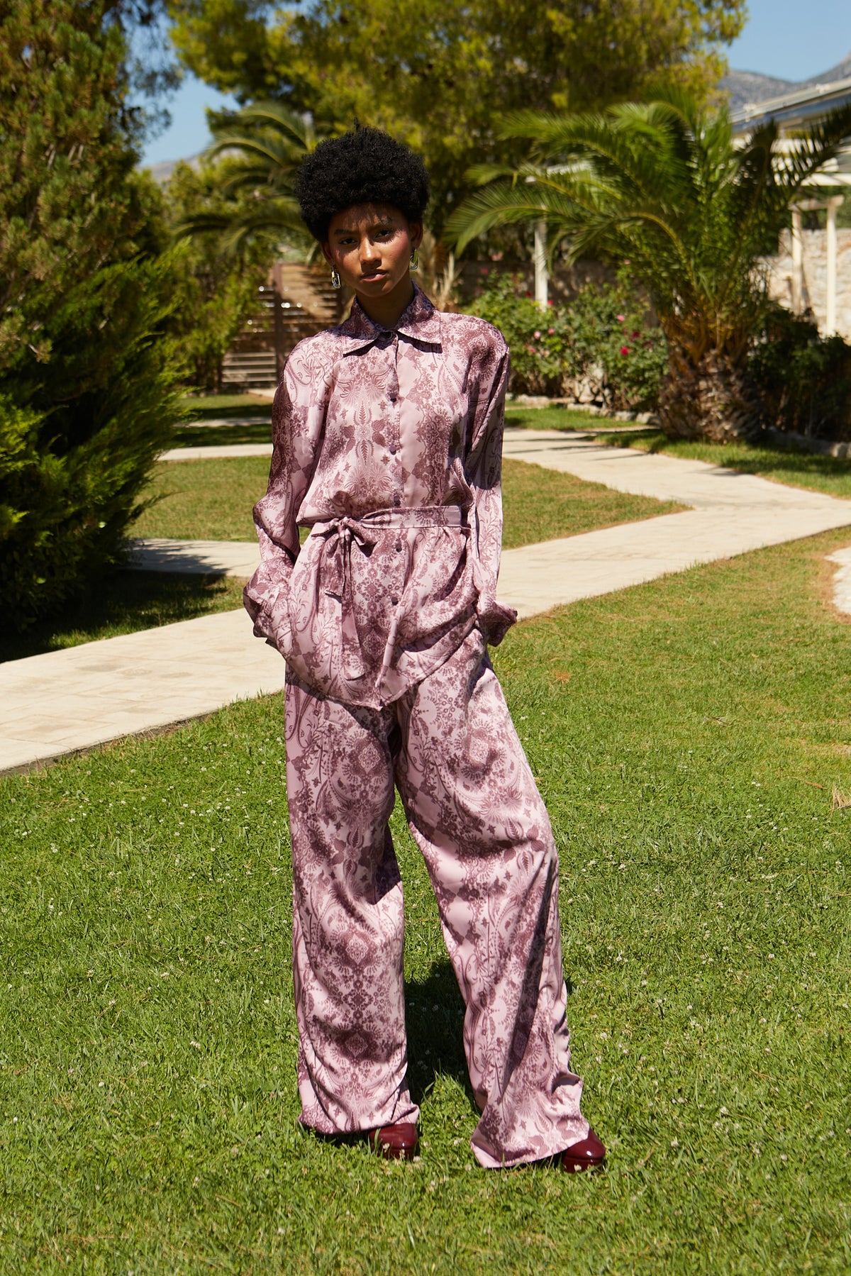 Dusty pink-bordeaux shirt