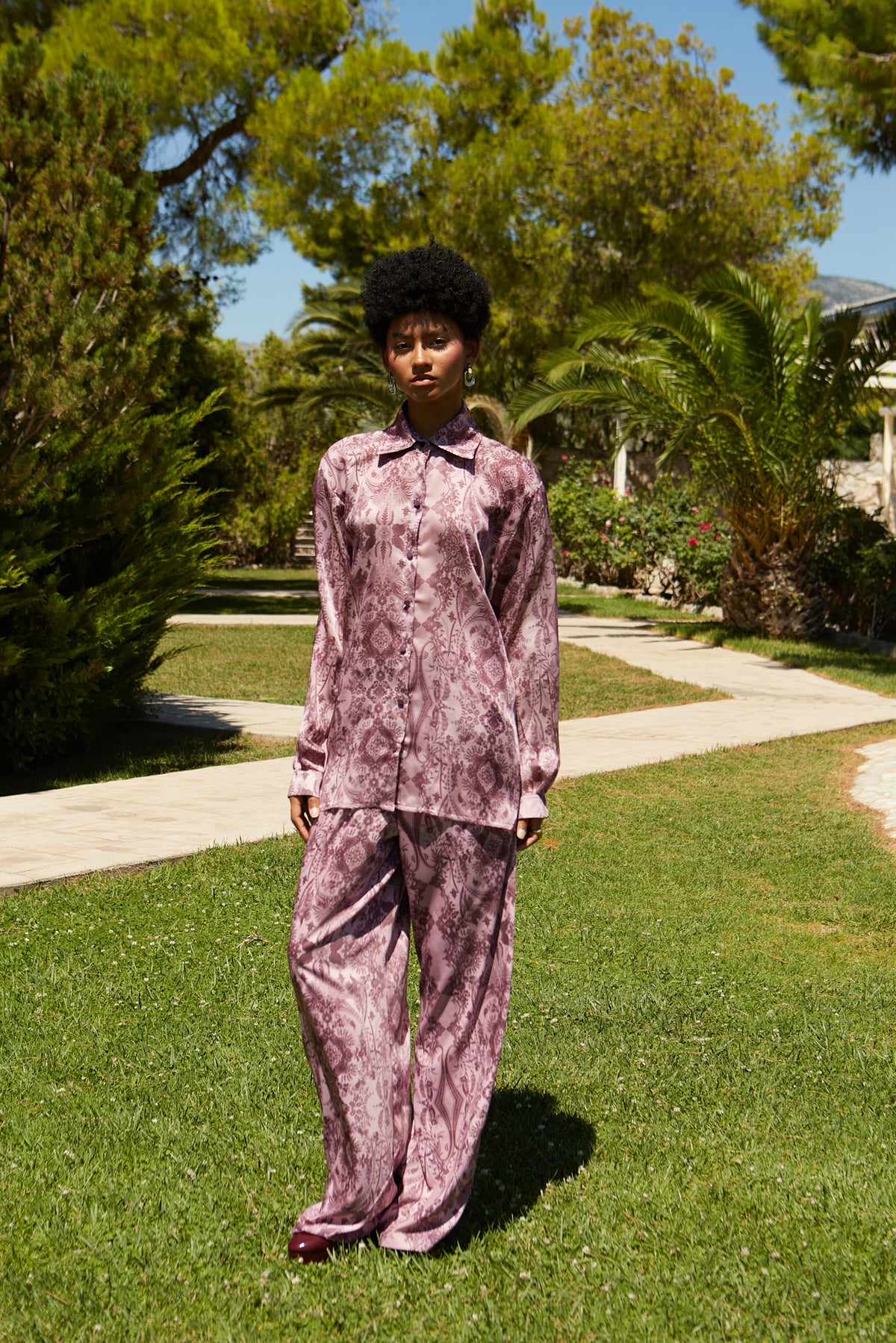 Dusty pink-bordeaux shirt