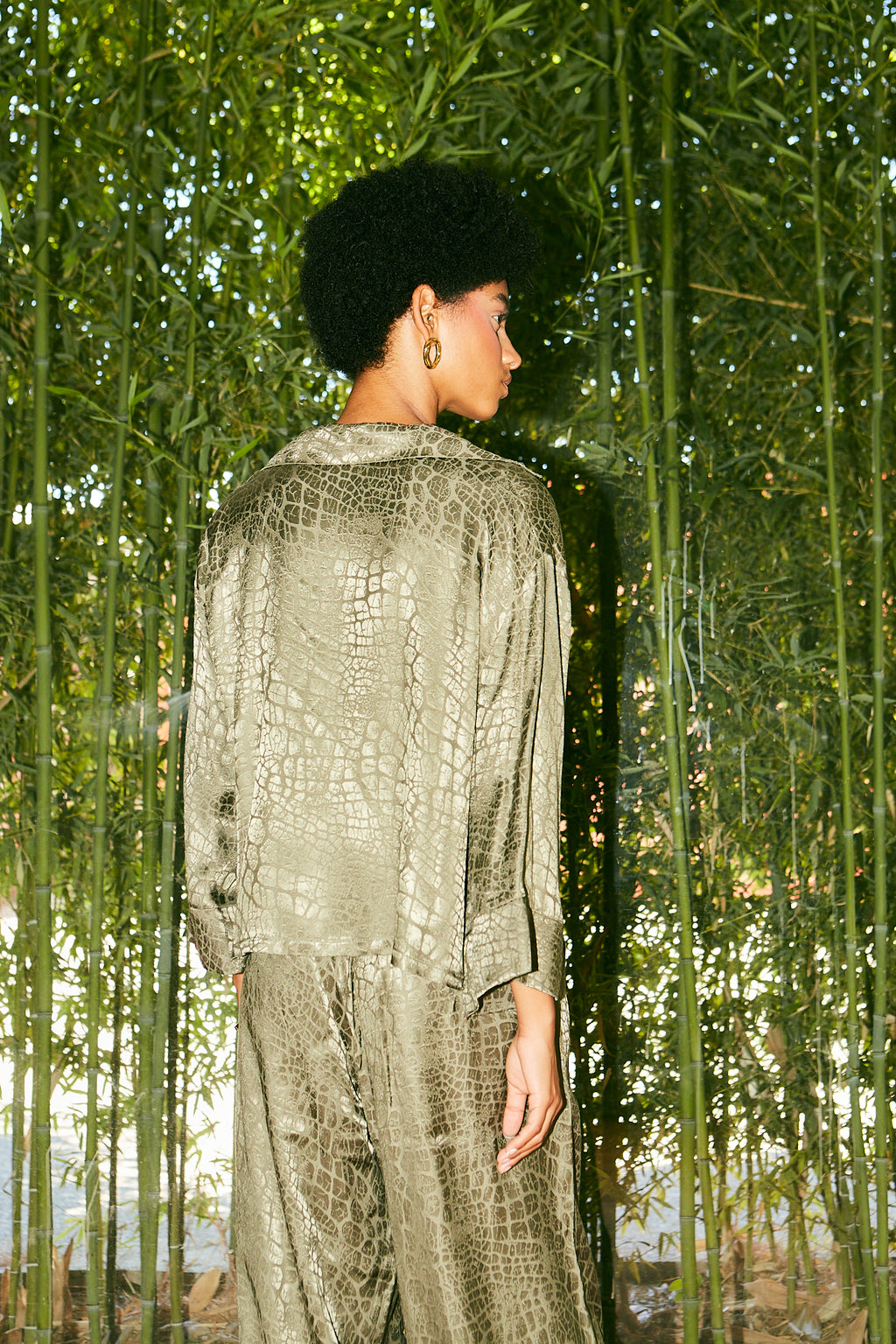 Jacquard shirt olive