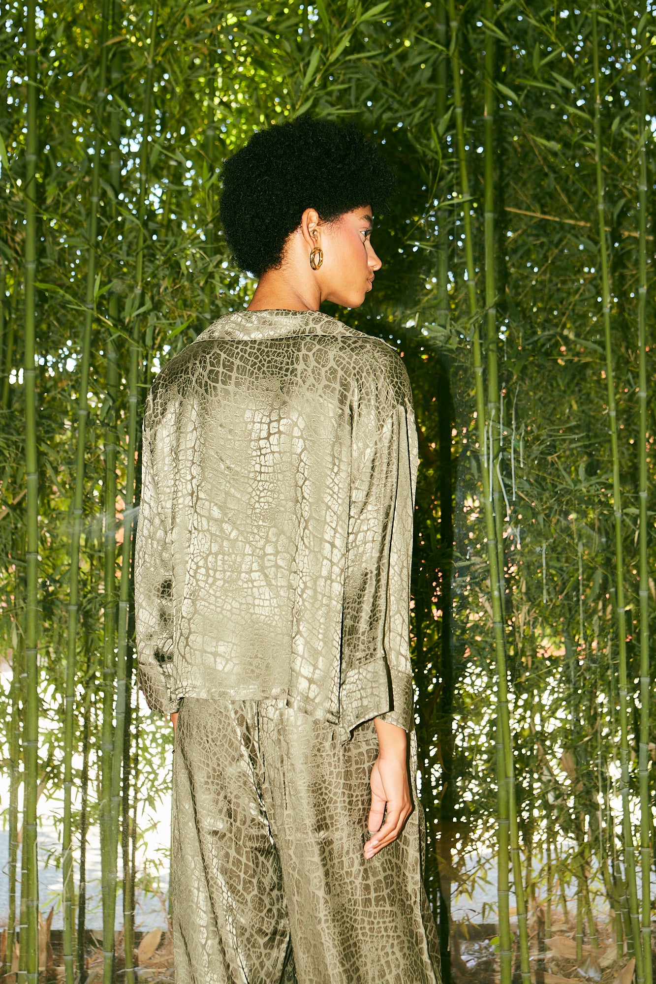 Jacquard shirt olive