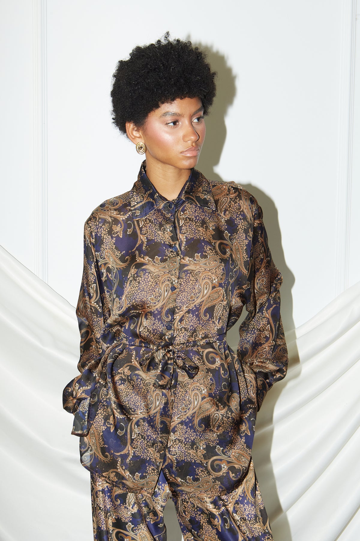 Navy-bronze shirt