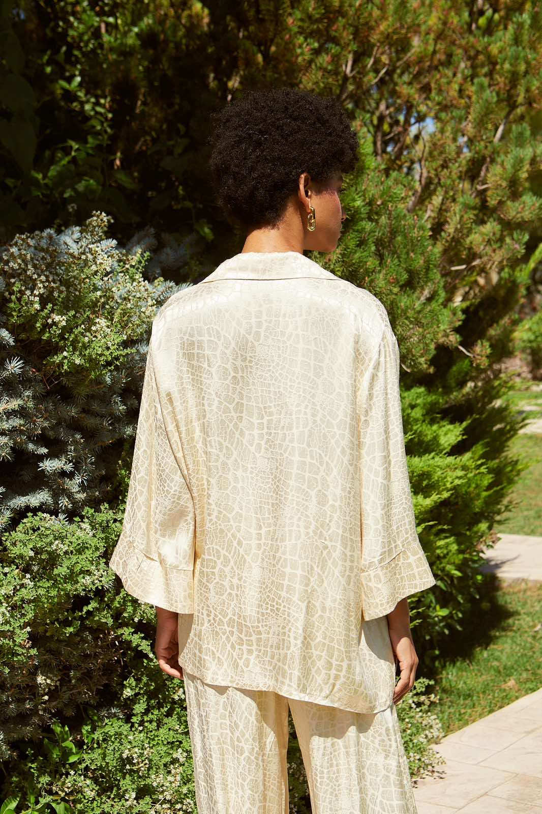 Jacquard shirt cream