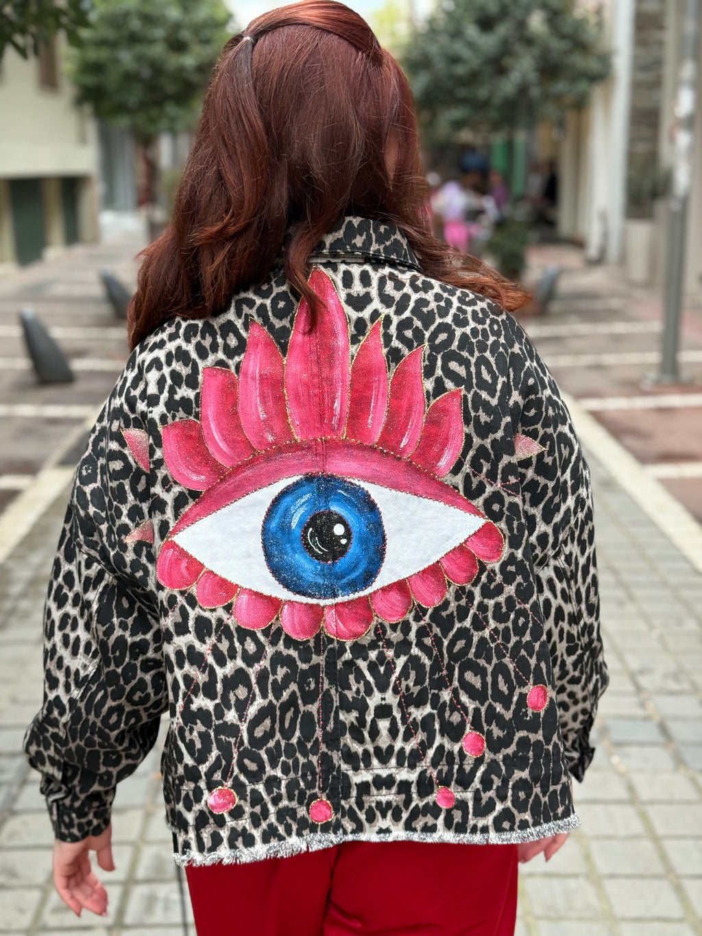 Animal print-pink eye jacket