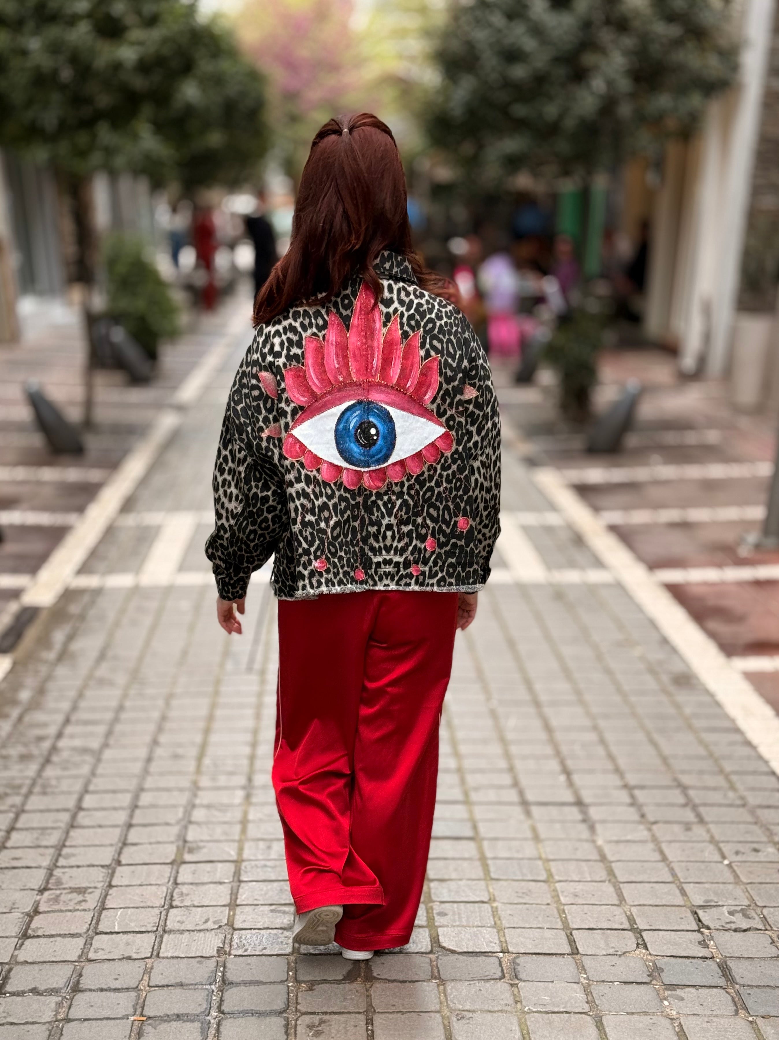 Animal print-pink eye jacket