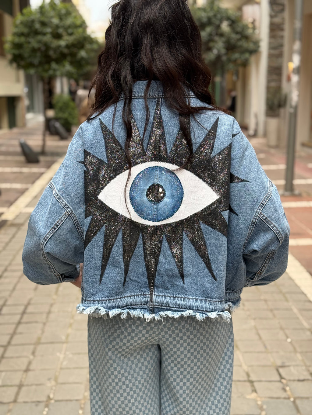 Denim black eye jacket
