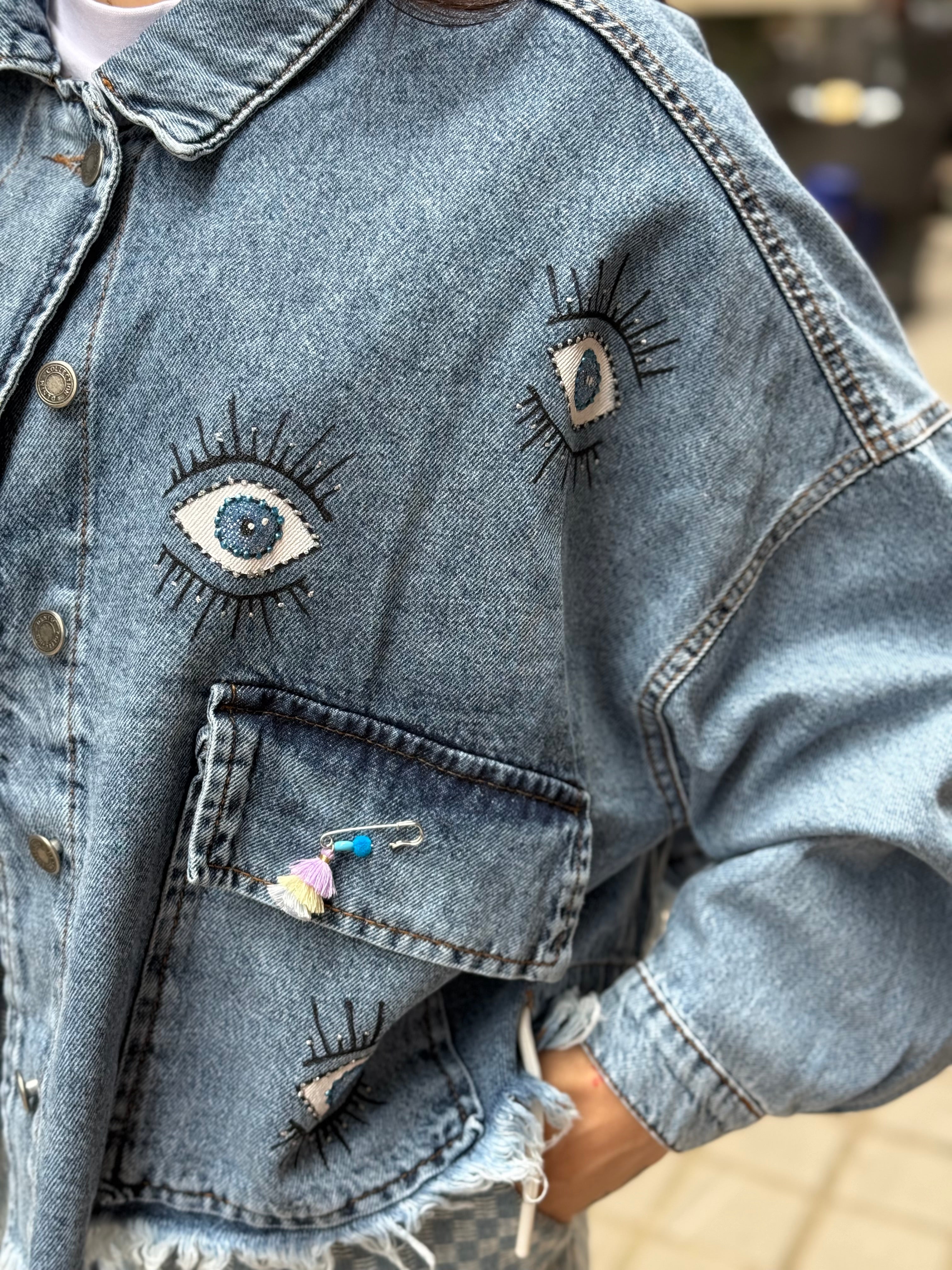 Denim black eye jacket