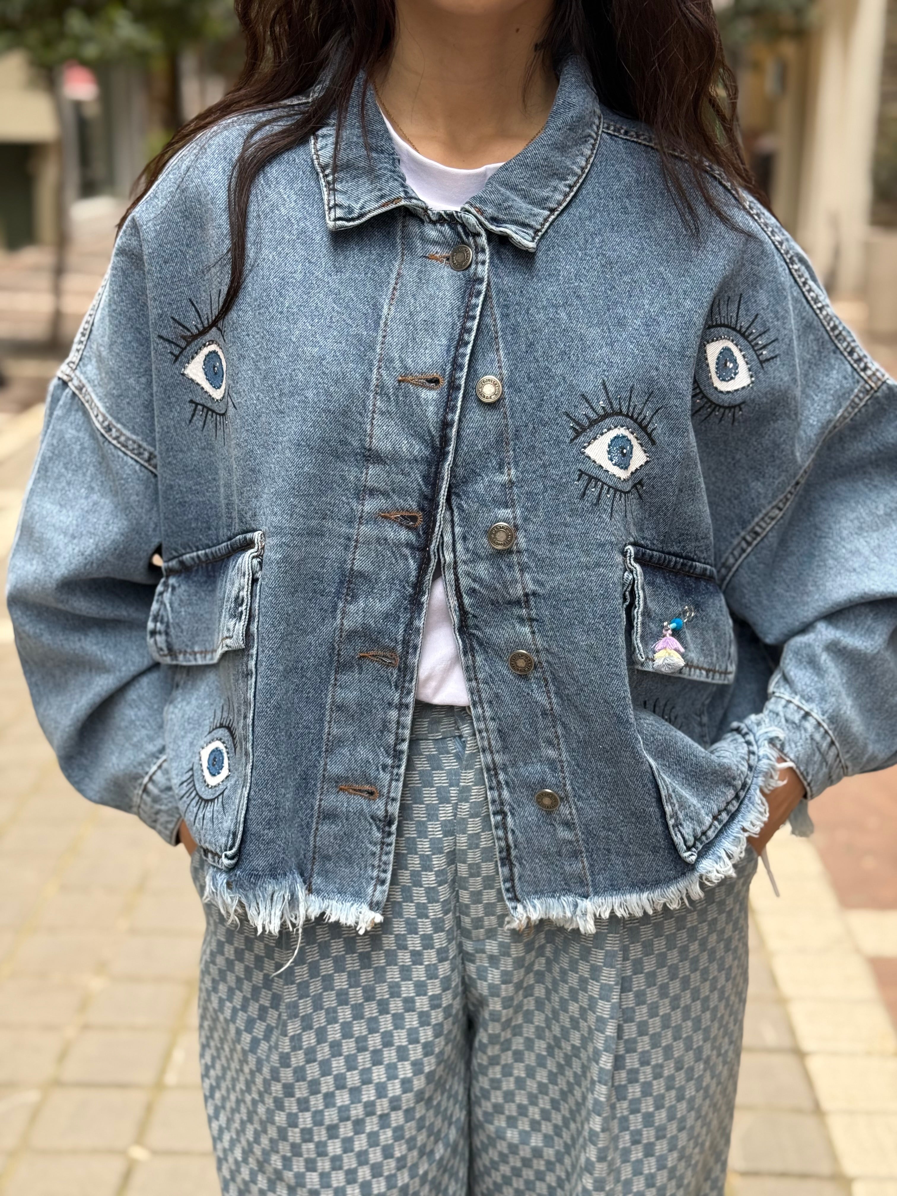 Denim black eye jacket