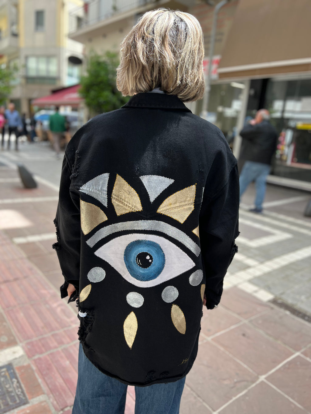 Black silver-gold jacket