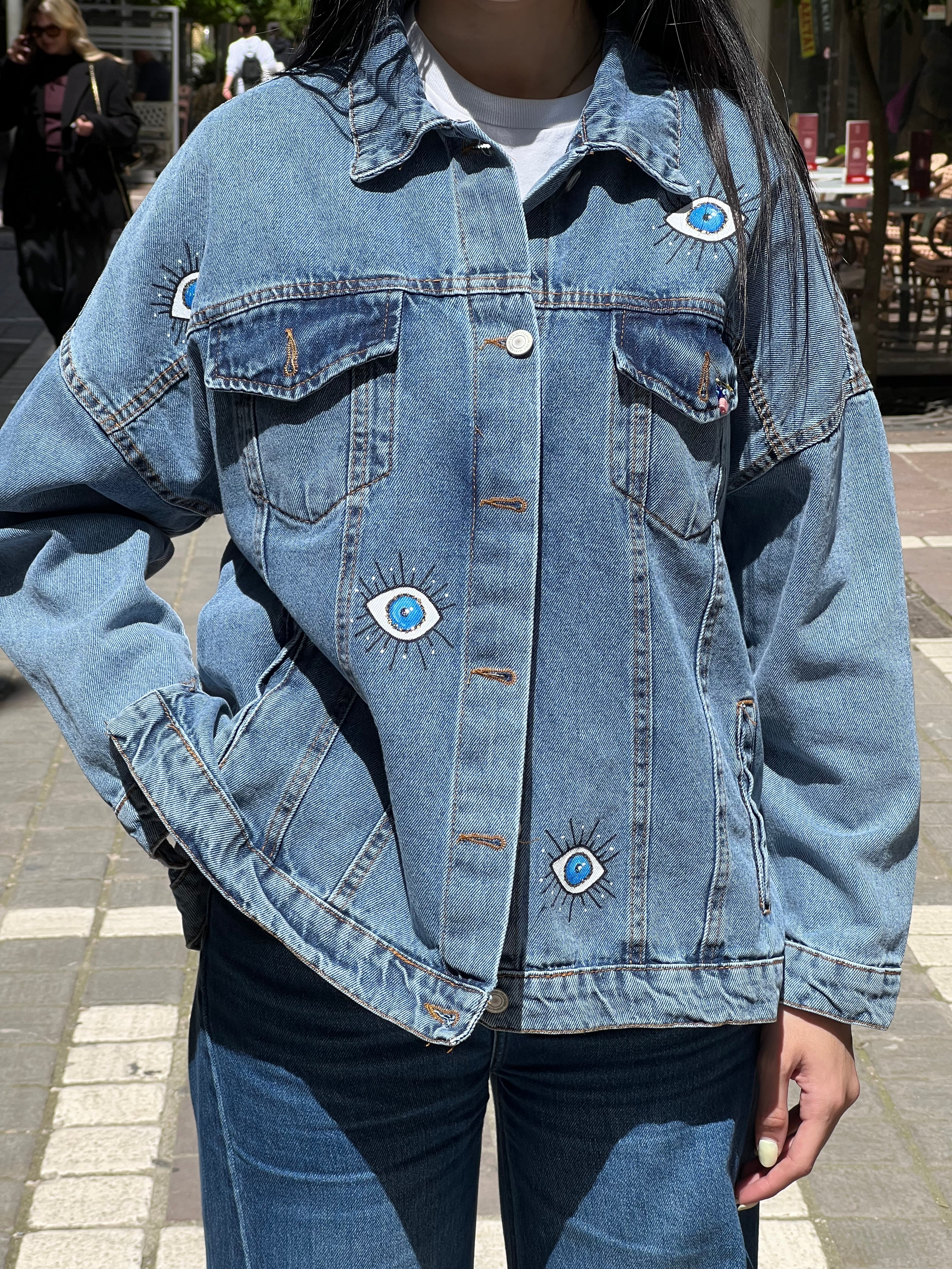 Denim-black eye jacket