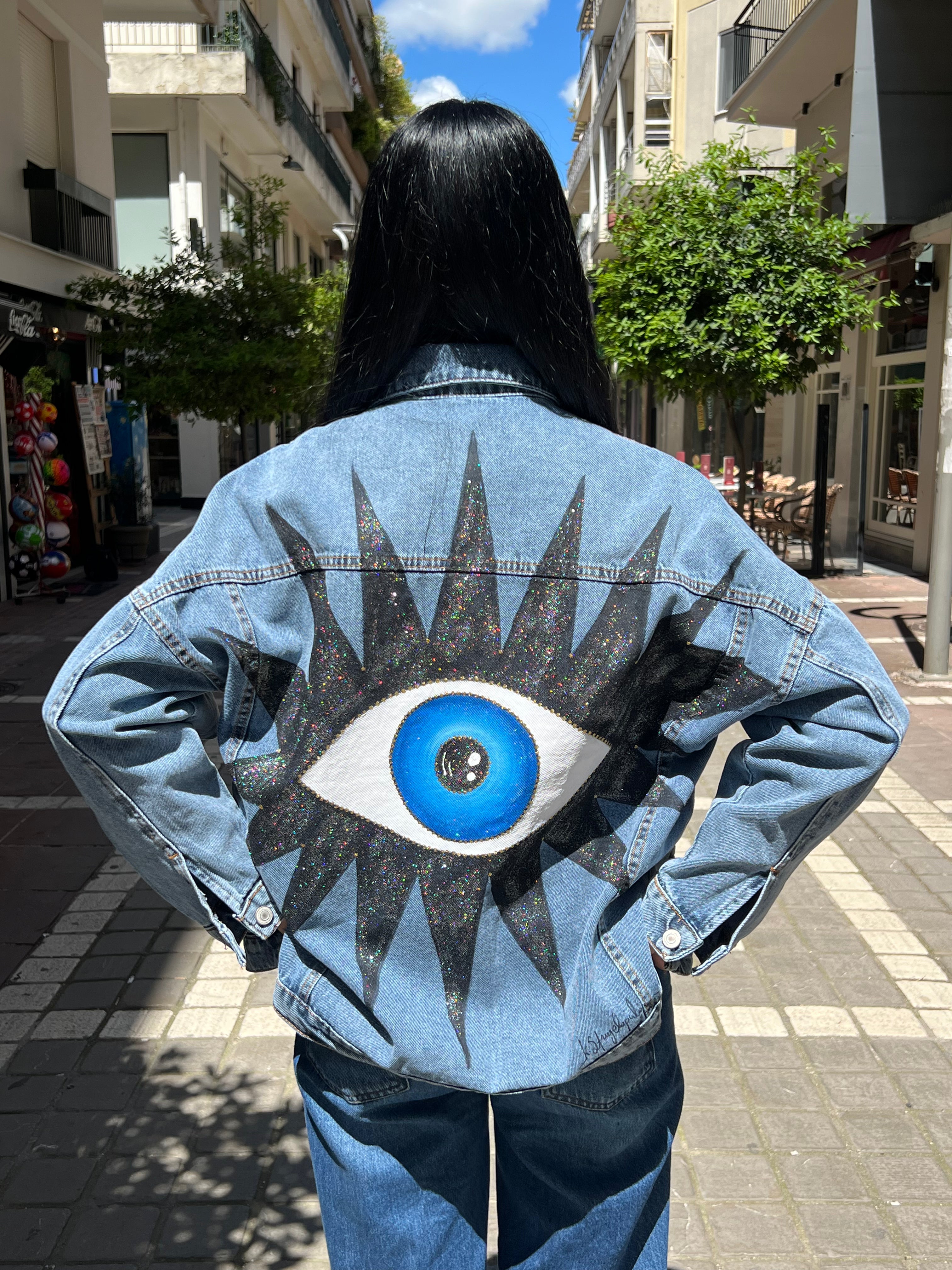 Denim-black eye jacket