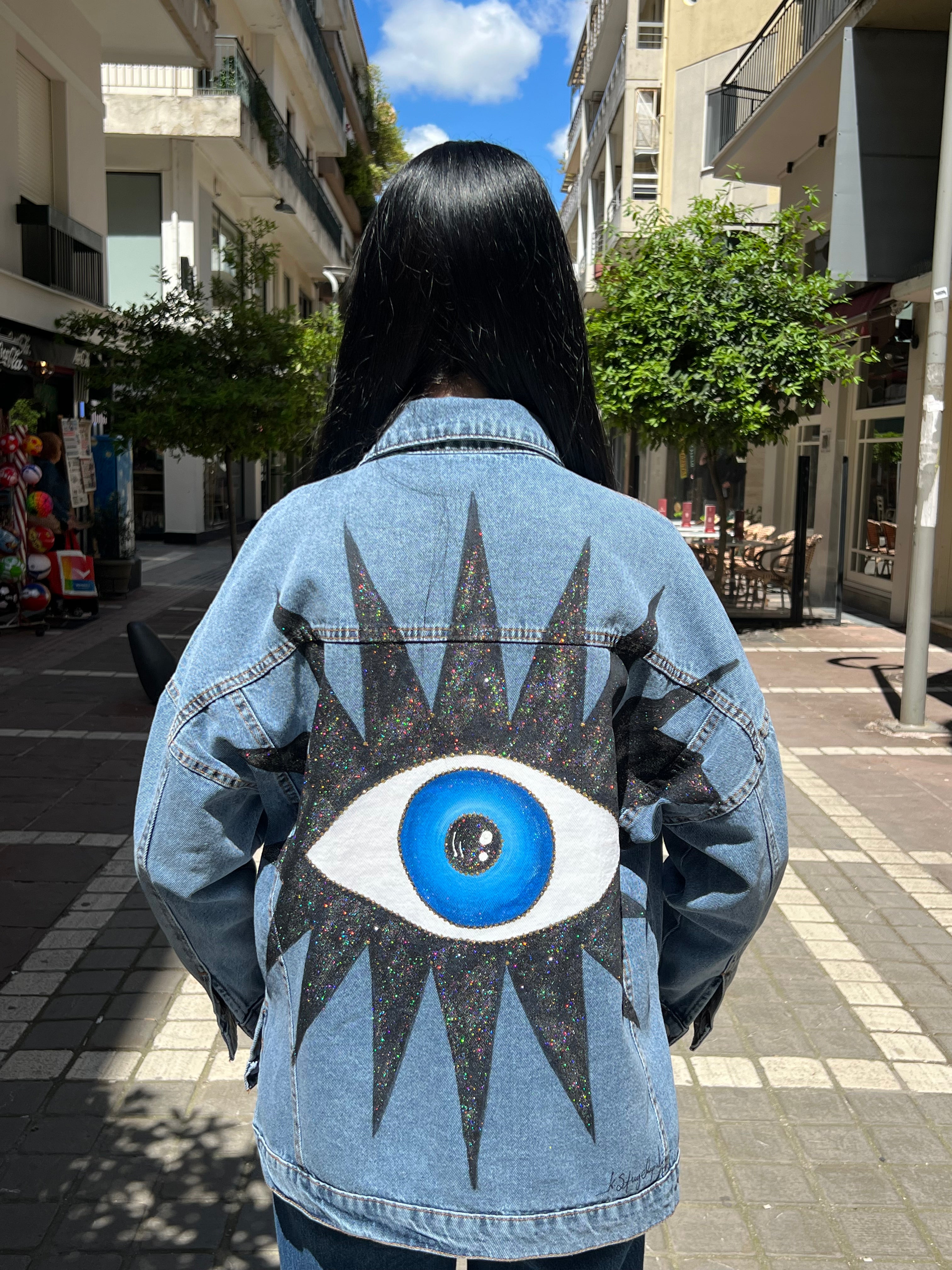 Denim-black eye jacket