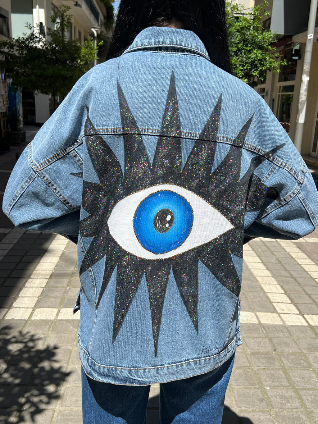 Denim-black eye jacket