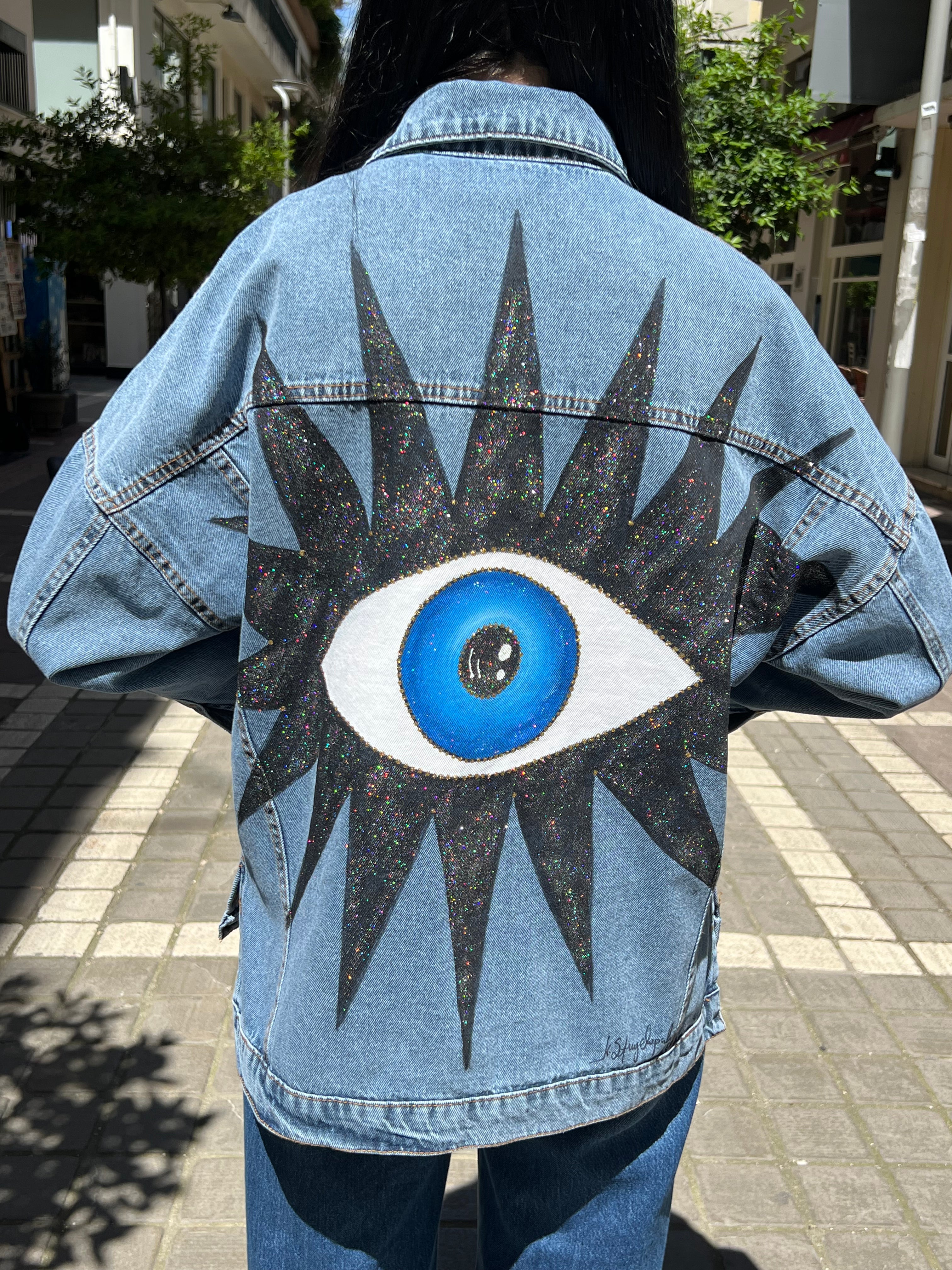 Denim-black eye jacket