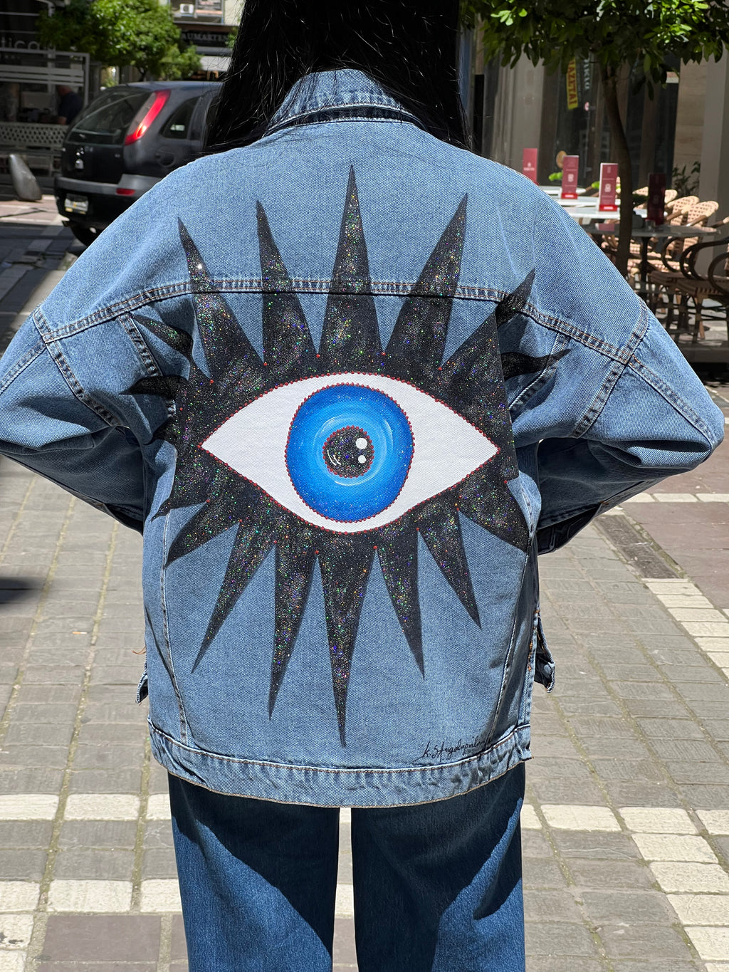 Denim-black eye jacket