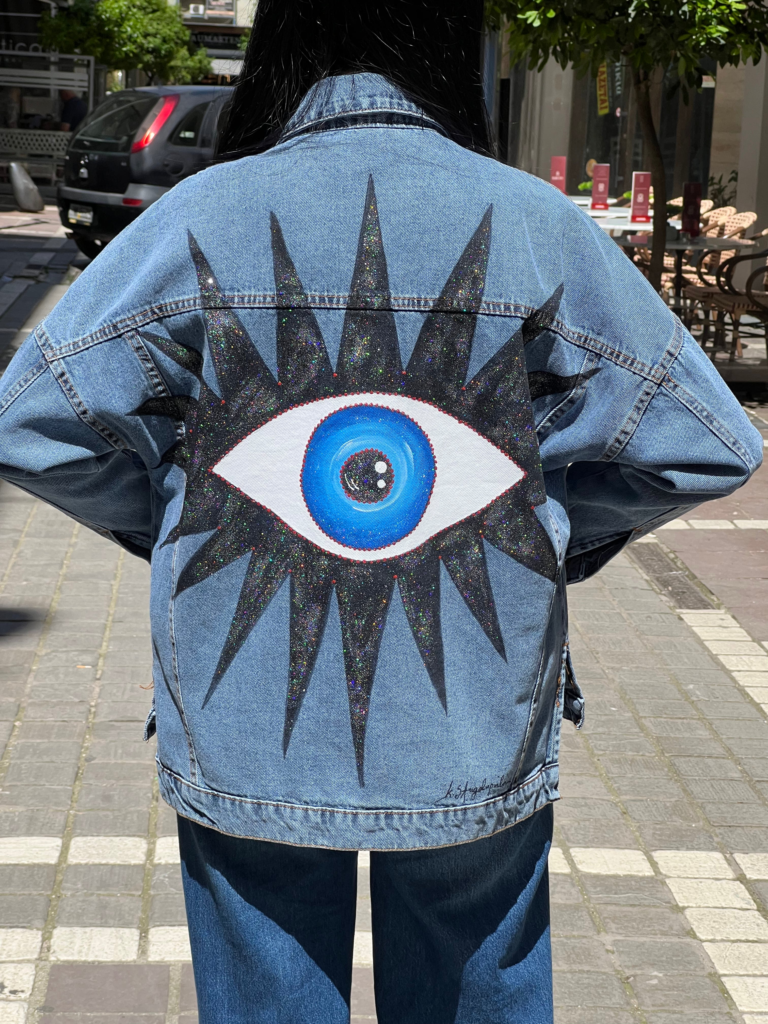 Denim-black eye jacket