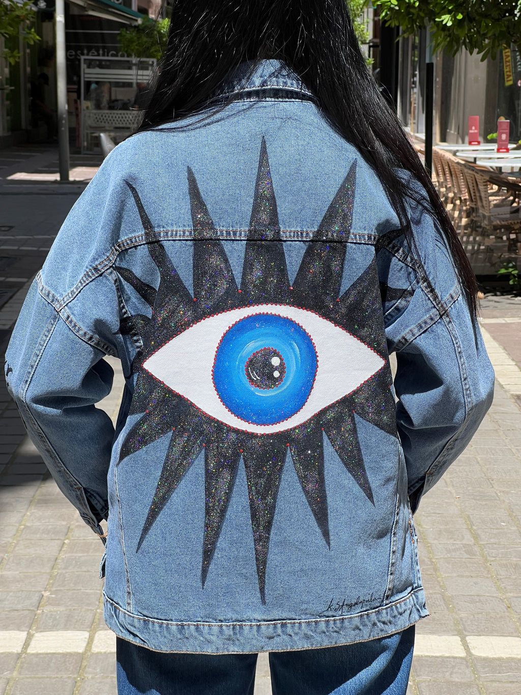 Denim-black eye jacket