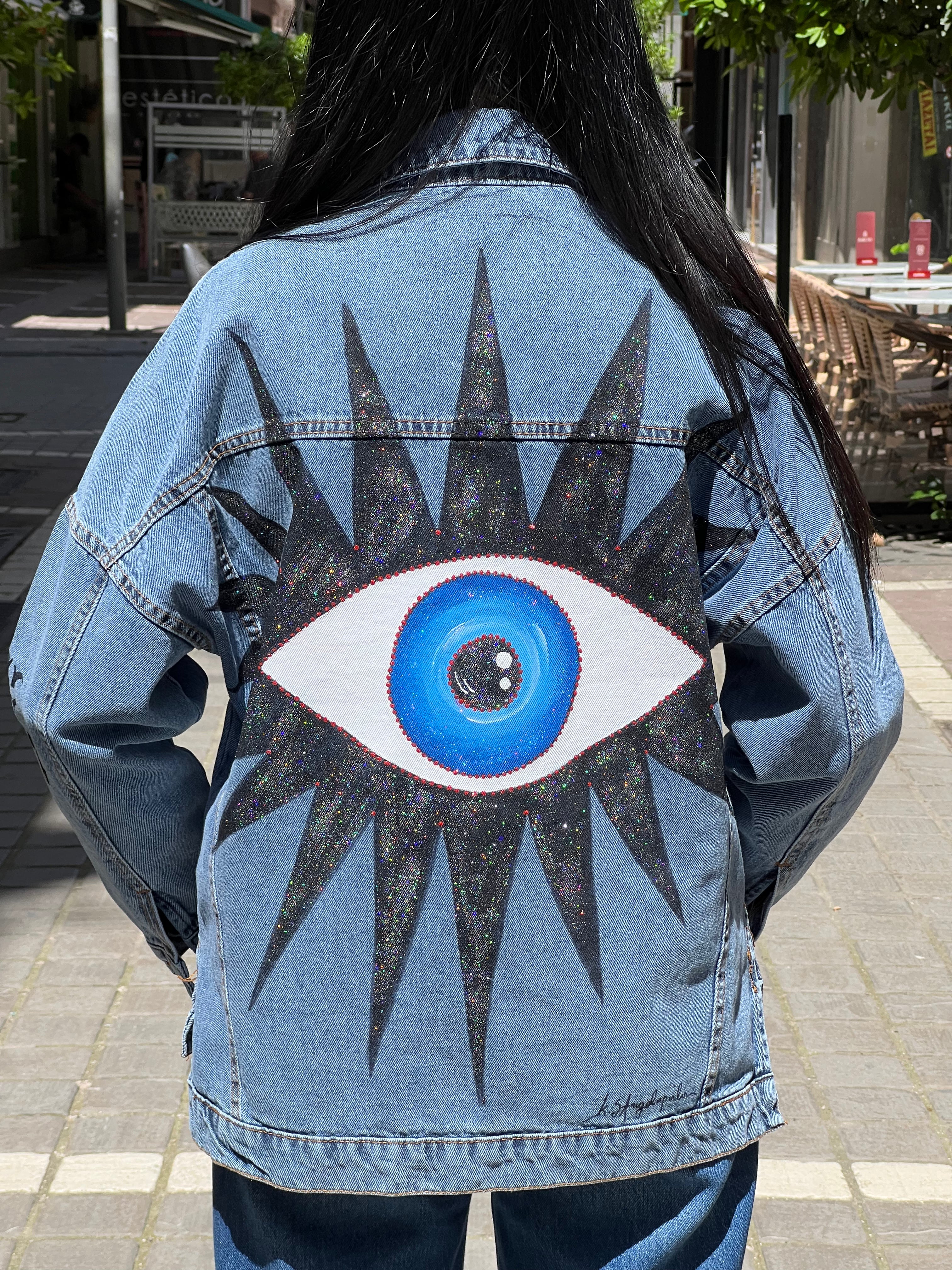 Denim-black eye jacket