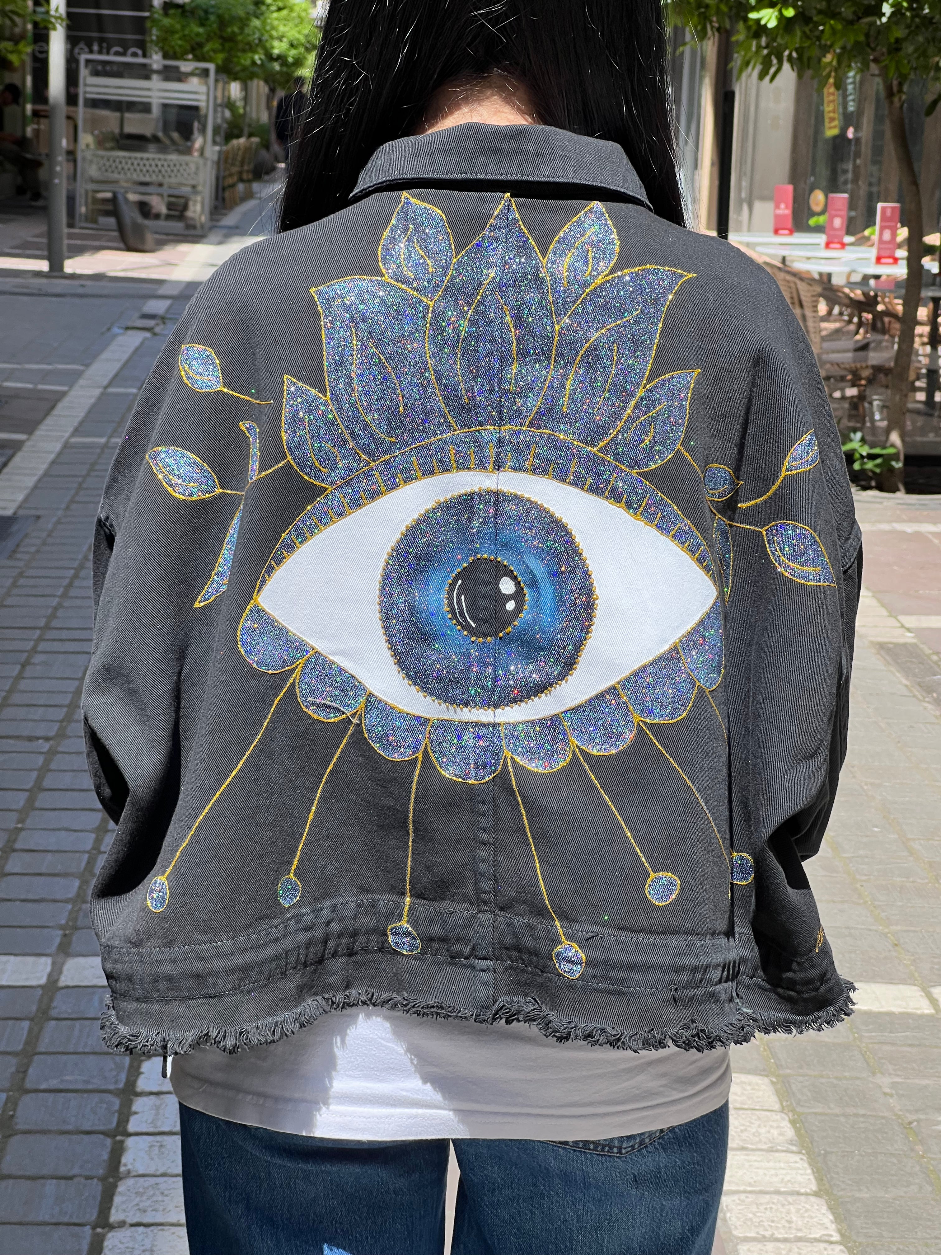 Black-blue eye crop  jacket