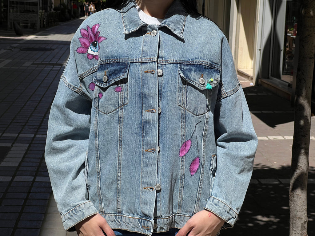 Denim-pink eye jacket