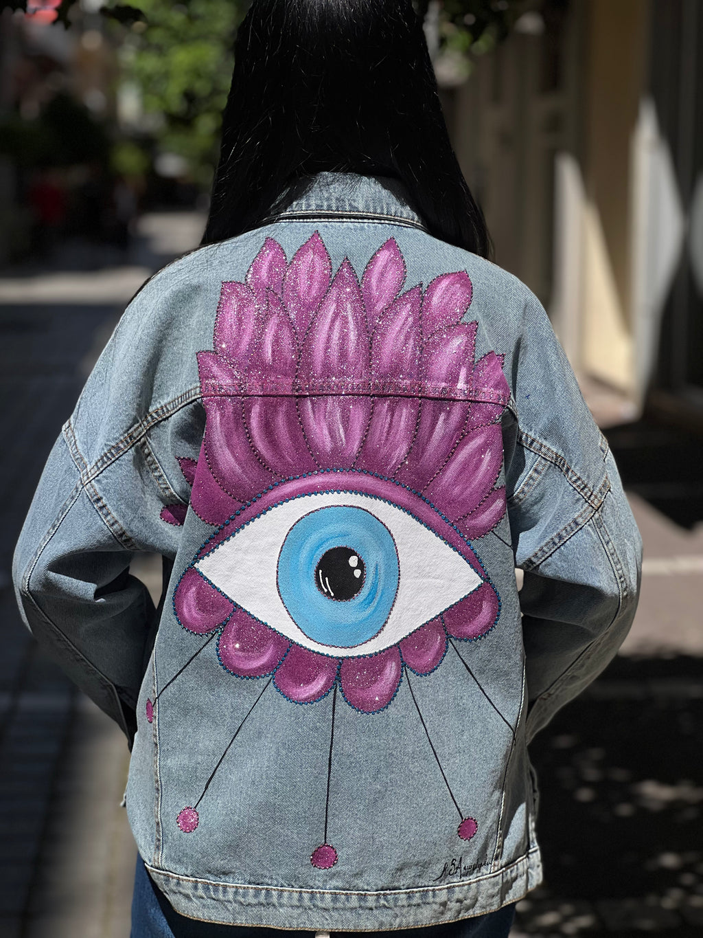 Denim-pink eye jacket