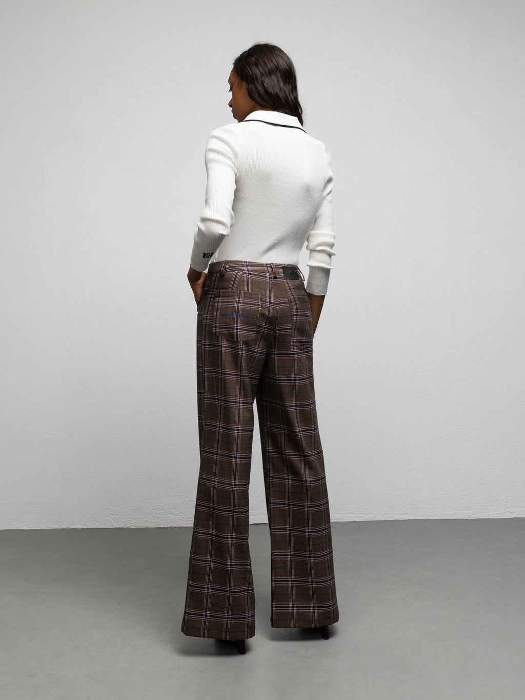PATTI PANTS - CHECK BROWN