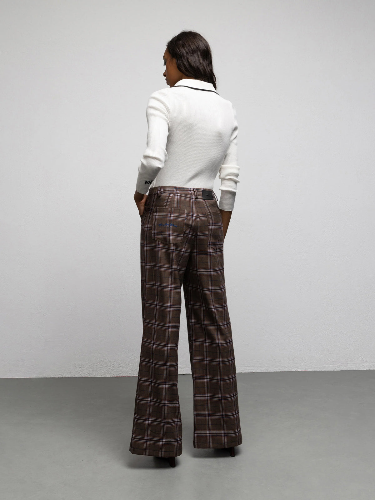 PATTI PANTS - CHECK BROWN
