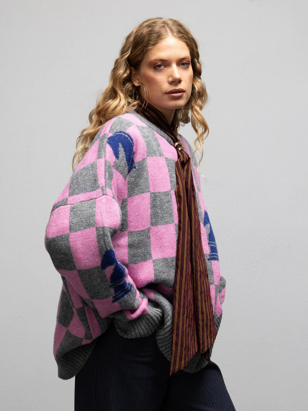 WARHOL KNIT SWEATER - CHESS PINK