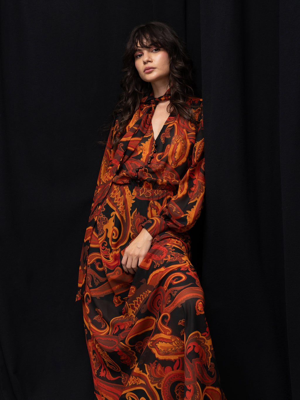 MERCER DRESS - PAISLEY BLACK