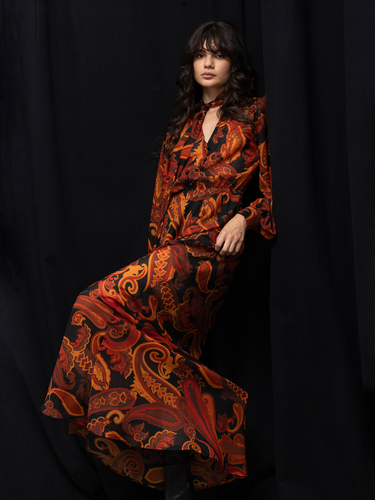 MERCER DRESS - PAISLEY BLACK