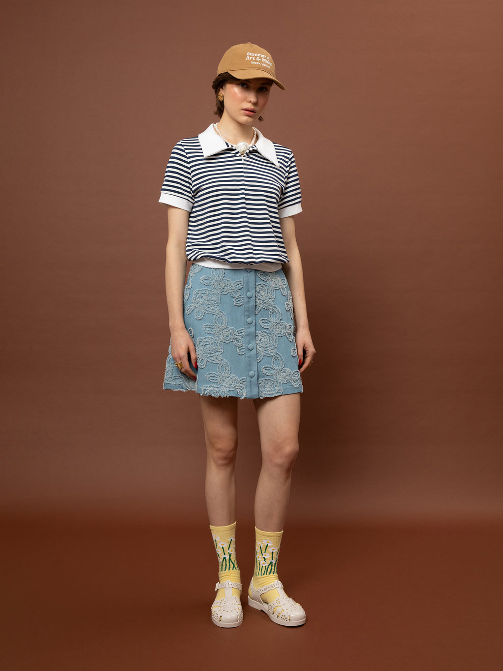 BUTTON DENIM MINI SKIRT