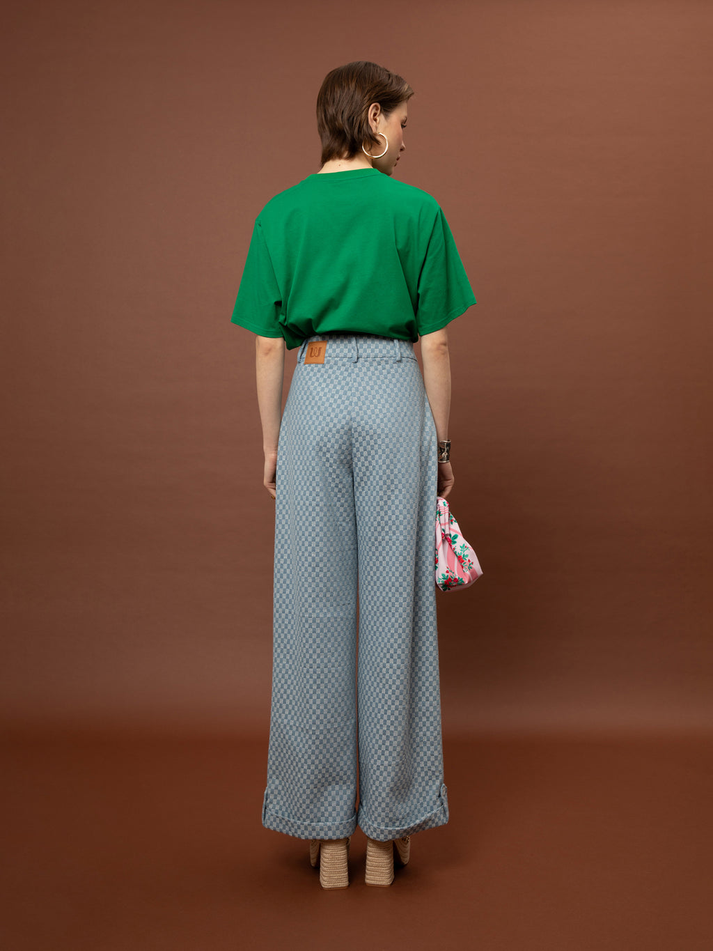 WIDE-LEG PLEATED PANTS - DENIM