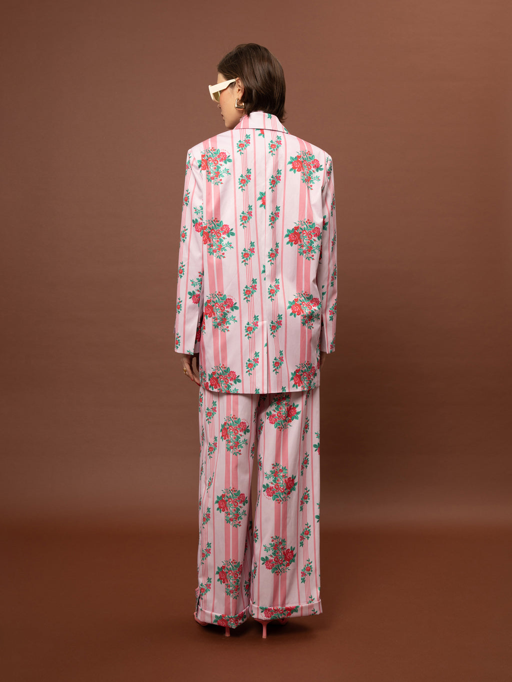 OVERSIZED BLAZER - STRIPES ROSES