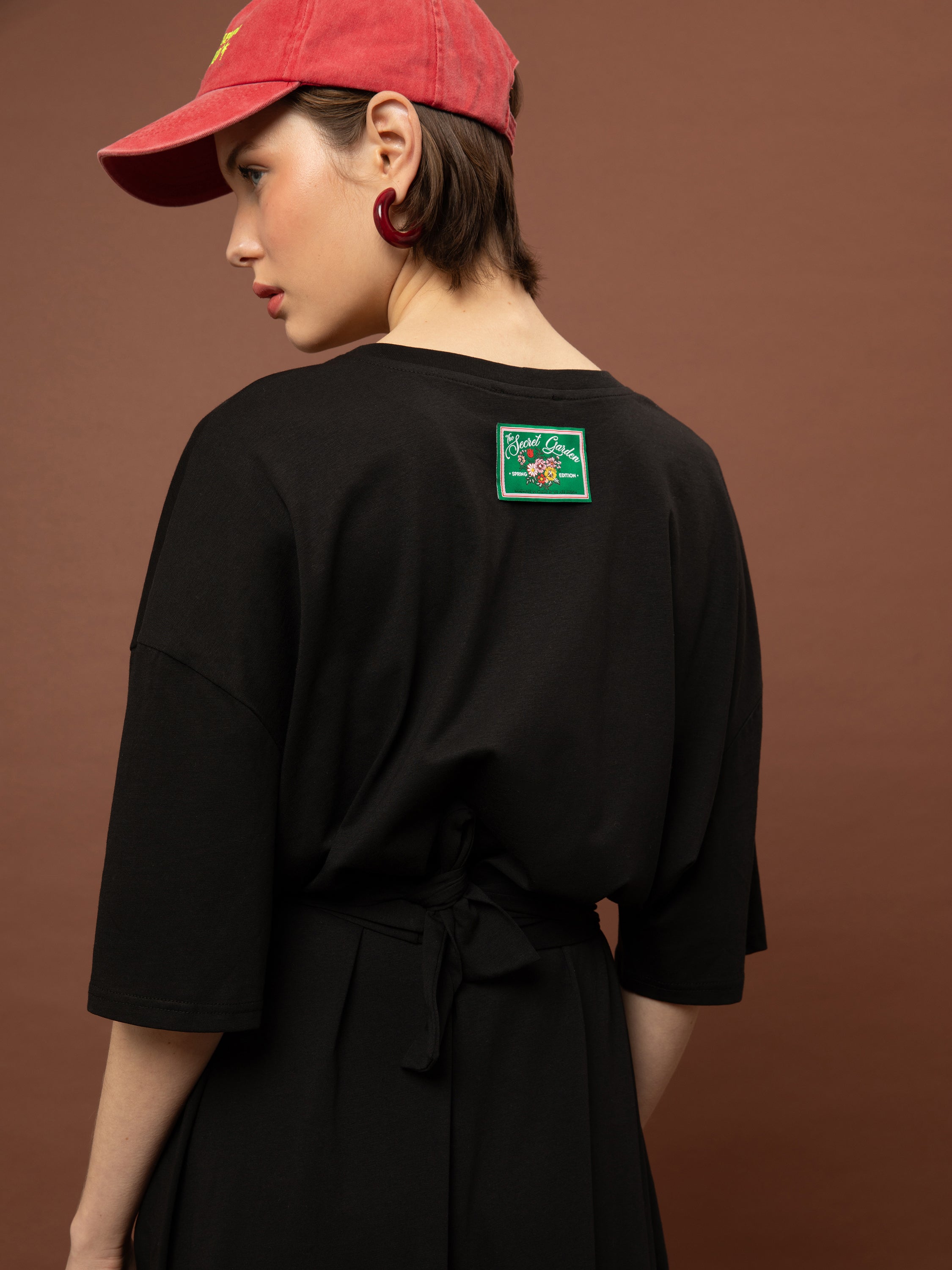 OVERSIZED MAXI T-SHIRT-DRESS BLACK