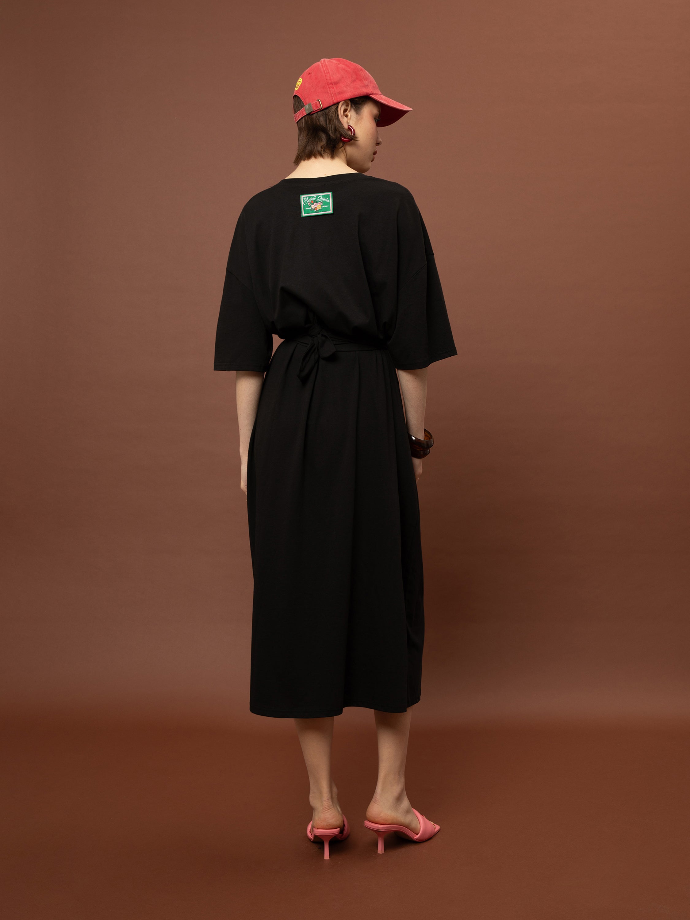 OVERSIZED MAXI T-SHIRT-DRESS BLACK