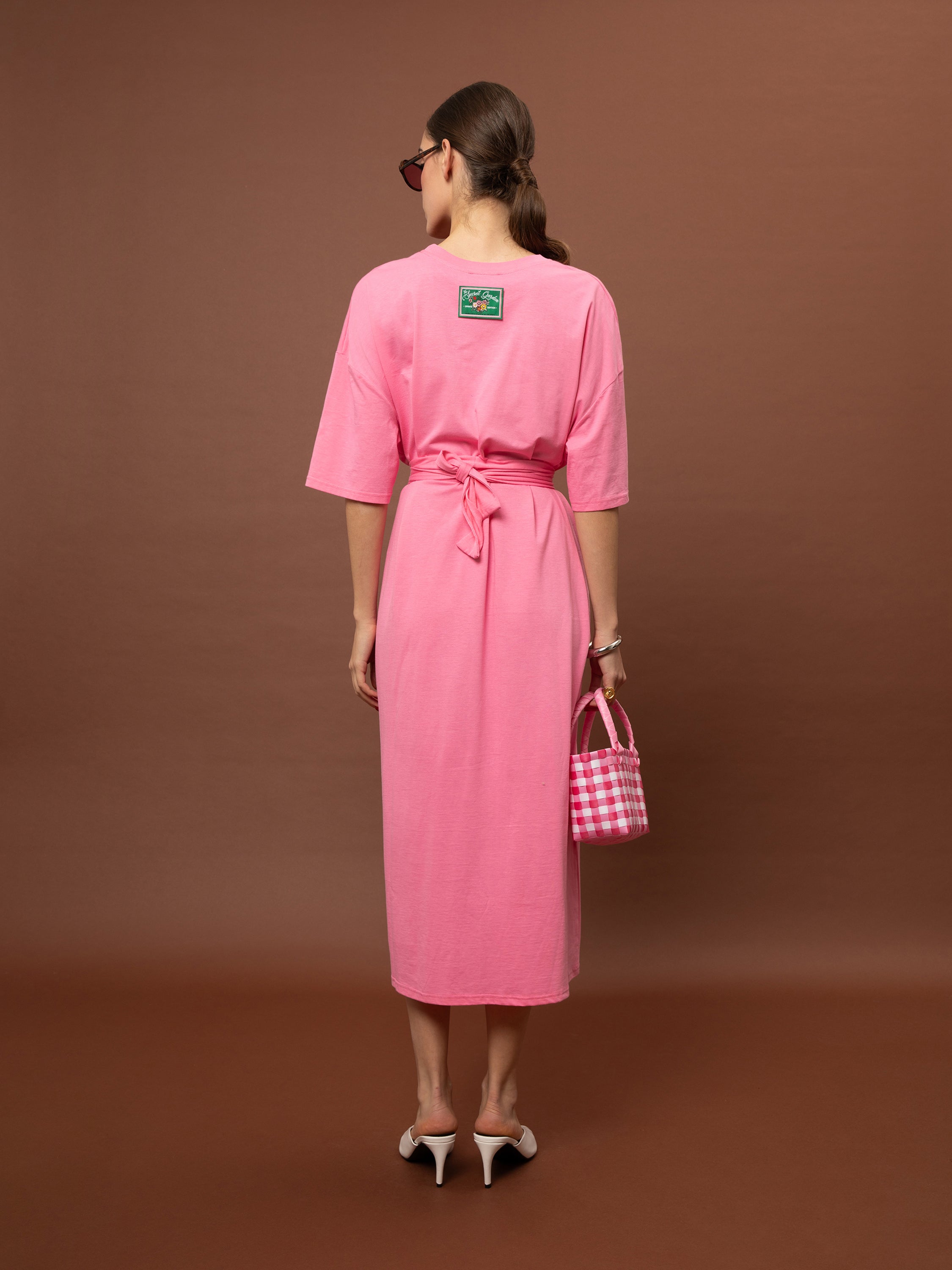 OVERSIZED MAXI T-SHIRT-DRESS PINK