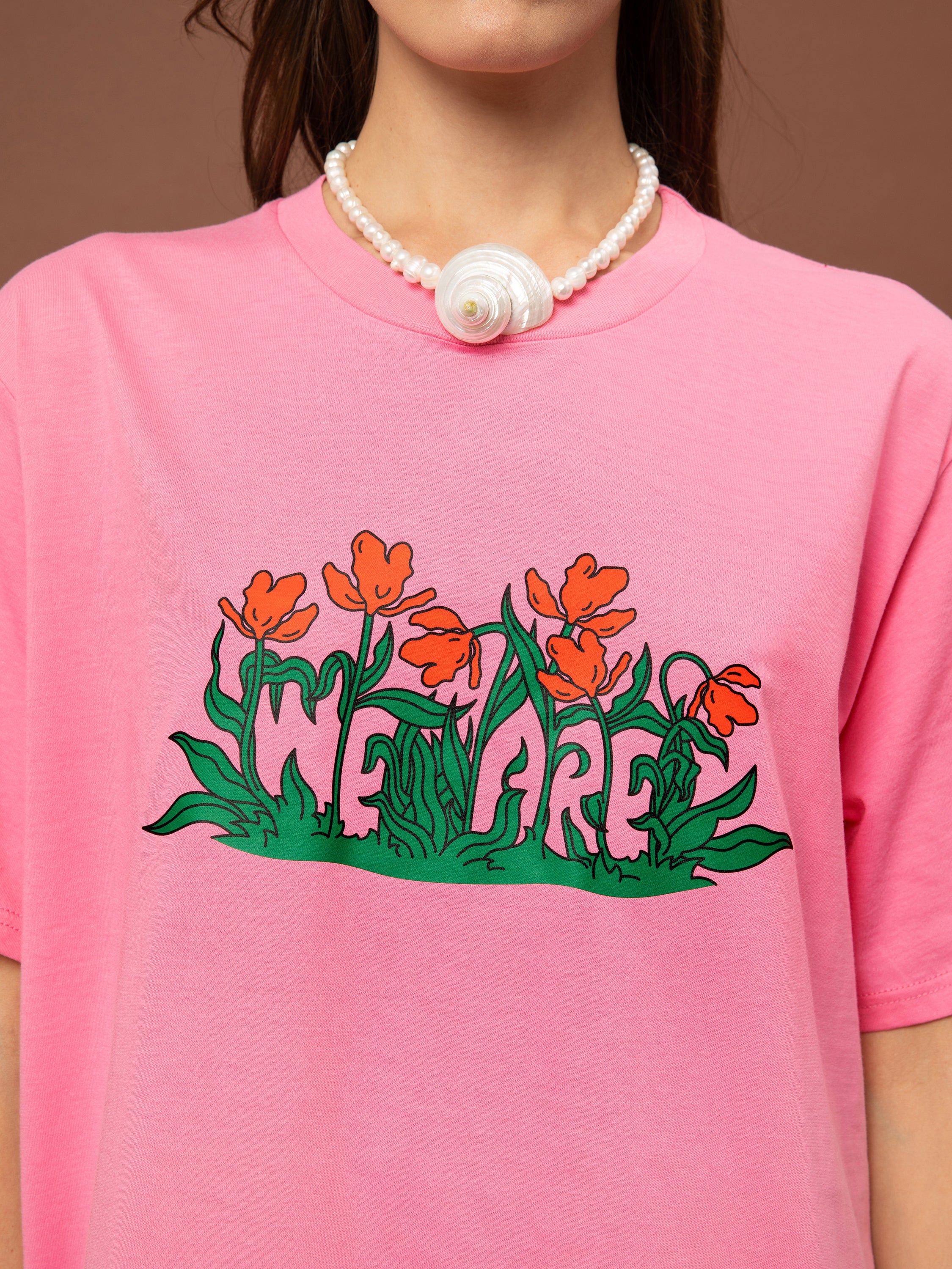 OVERSIZED MAXI T-SHIRT-DRESS PINK