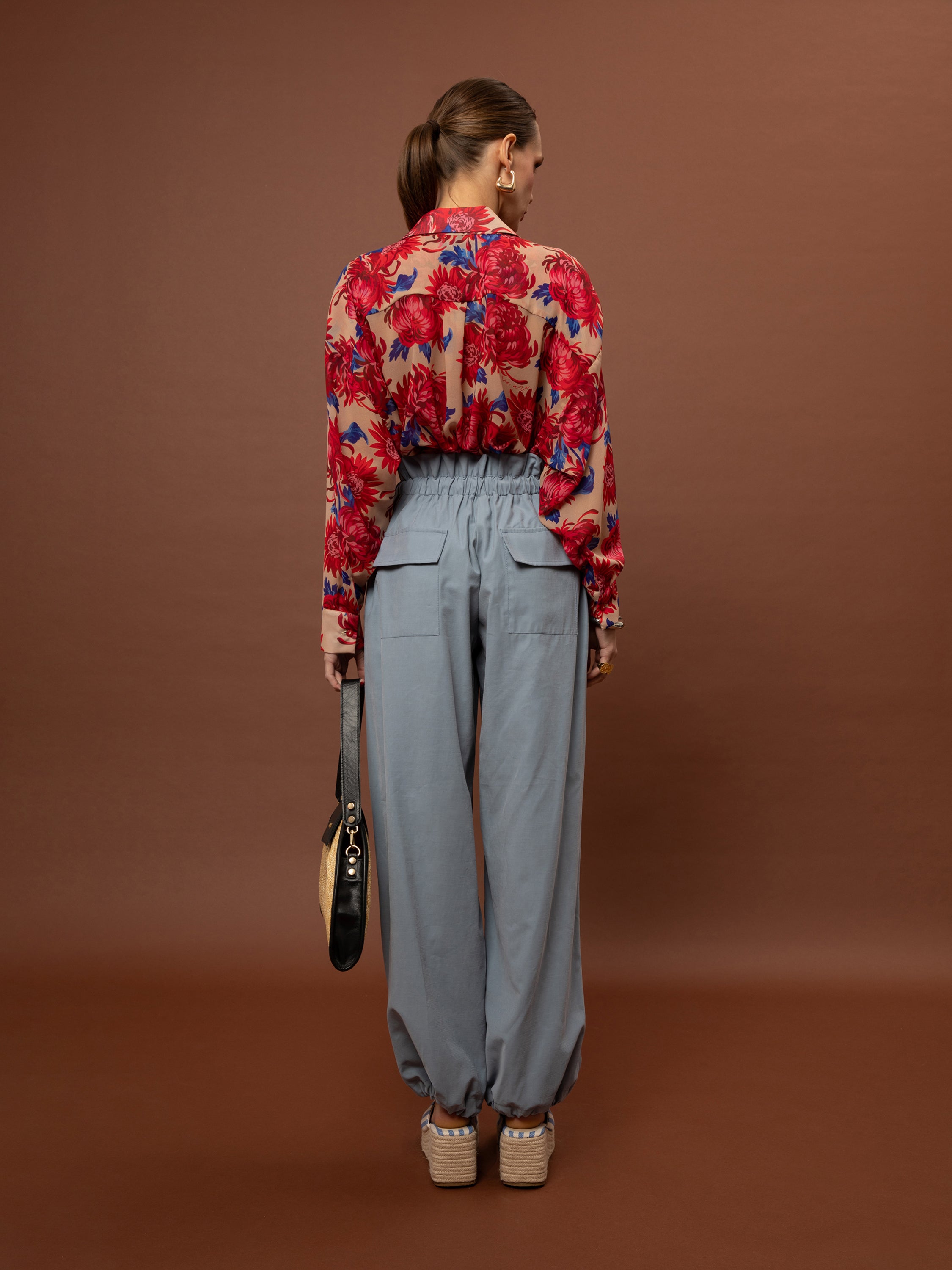 OVERSIZED CHIFFON SHIRT - CHRYSANTHEMA BEIGE