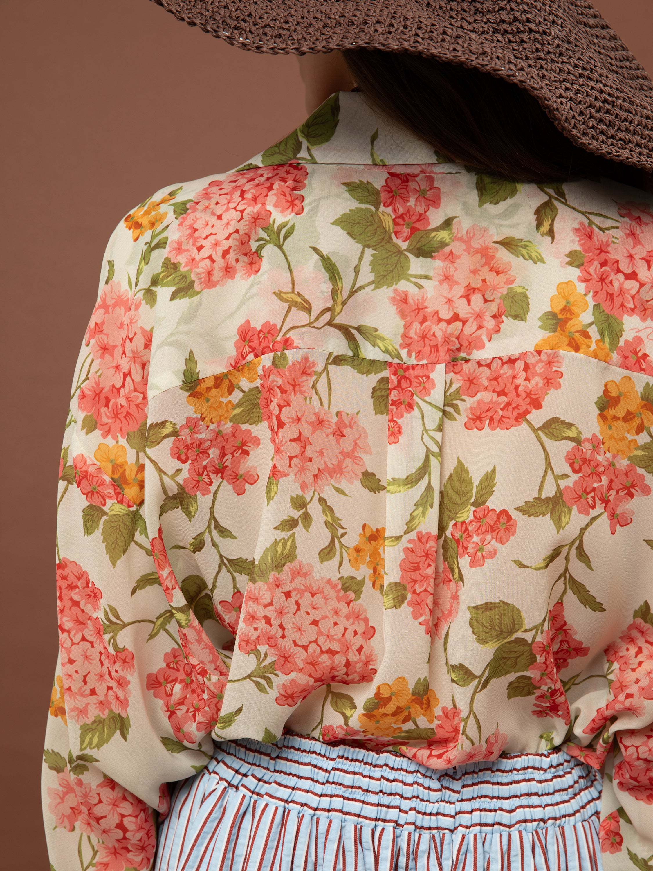 OVERSIZED CHIFFON SHIRT - ORTANSIES IVORY