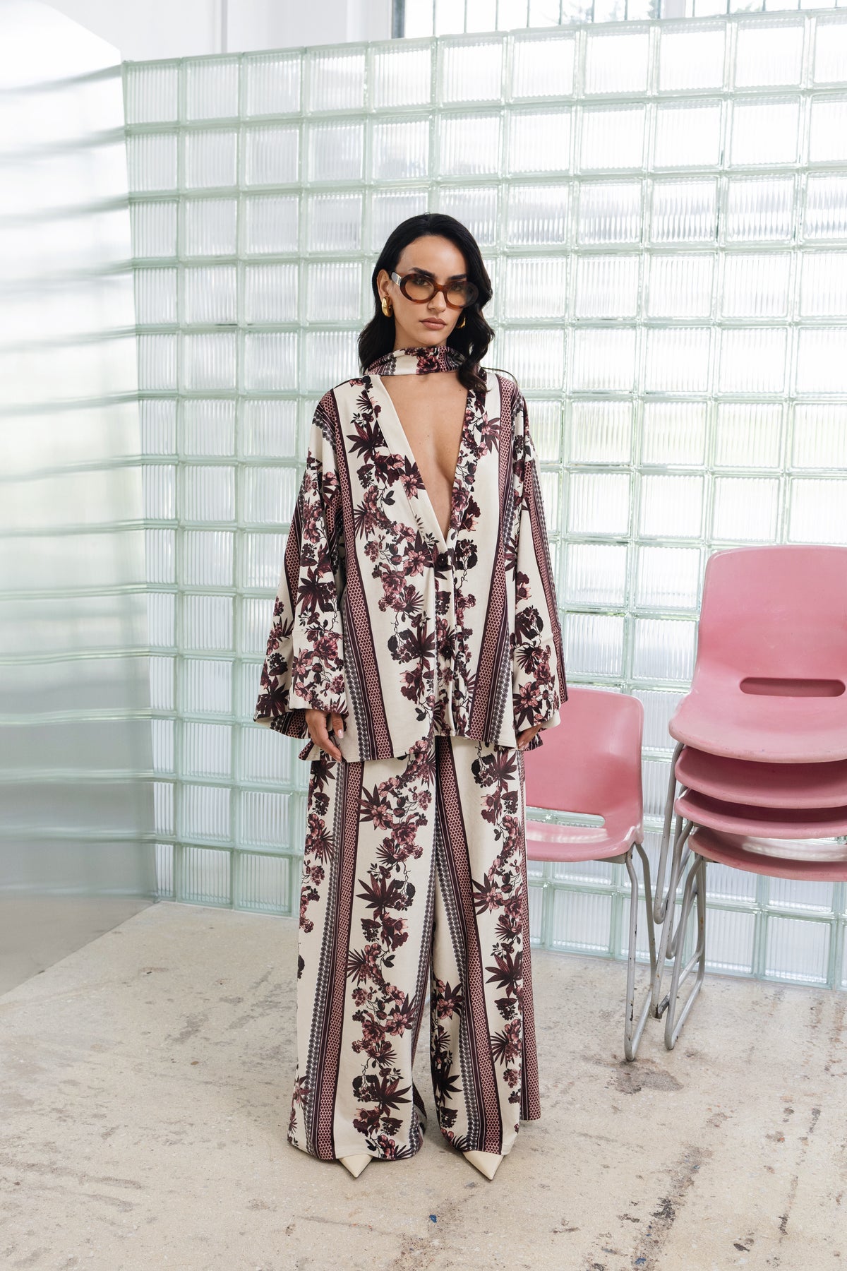 Celine Burgundy Velvet Kimono