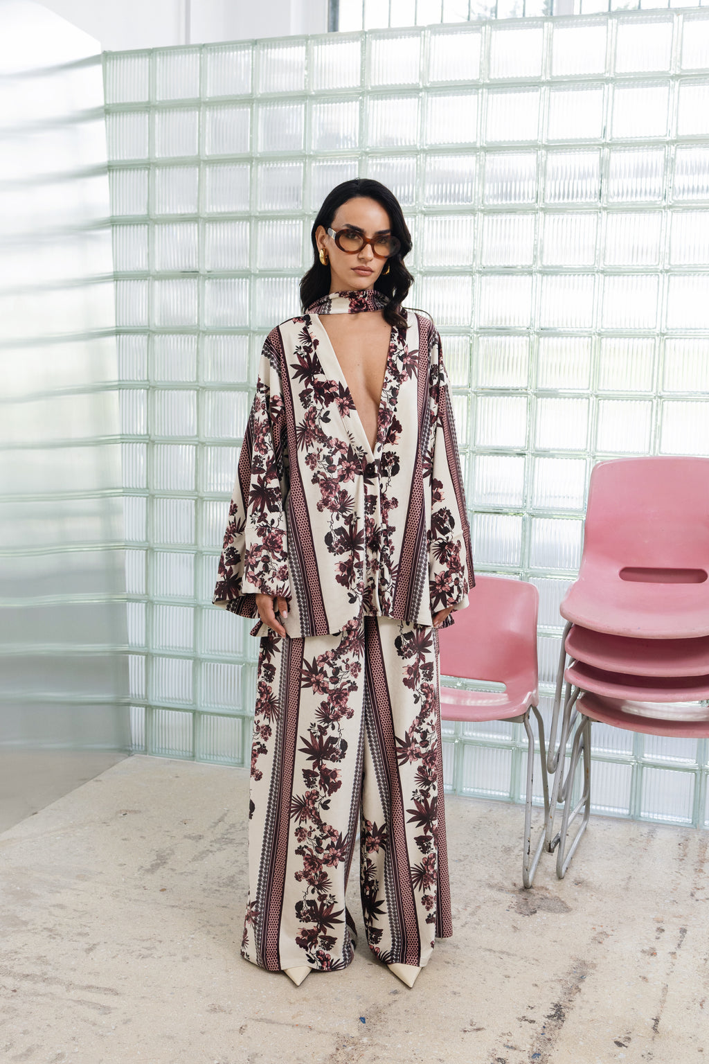 Celine Burgundy Velvet Trouser