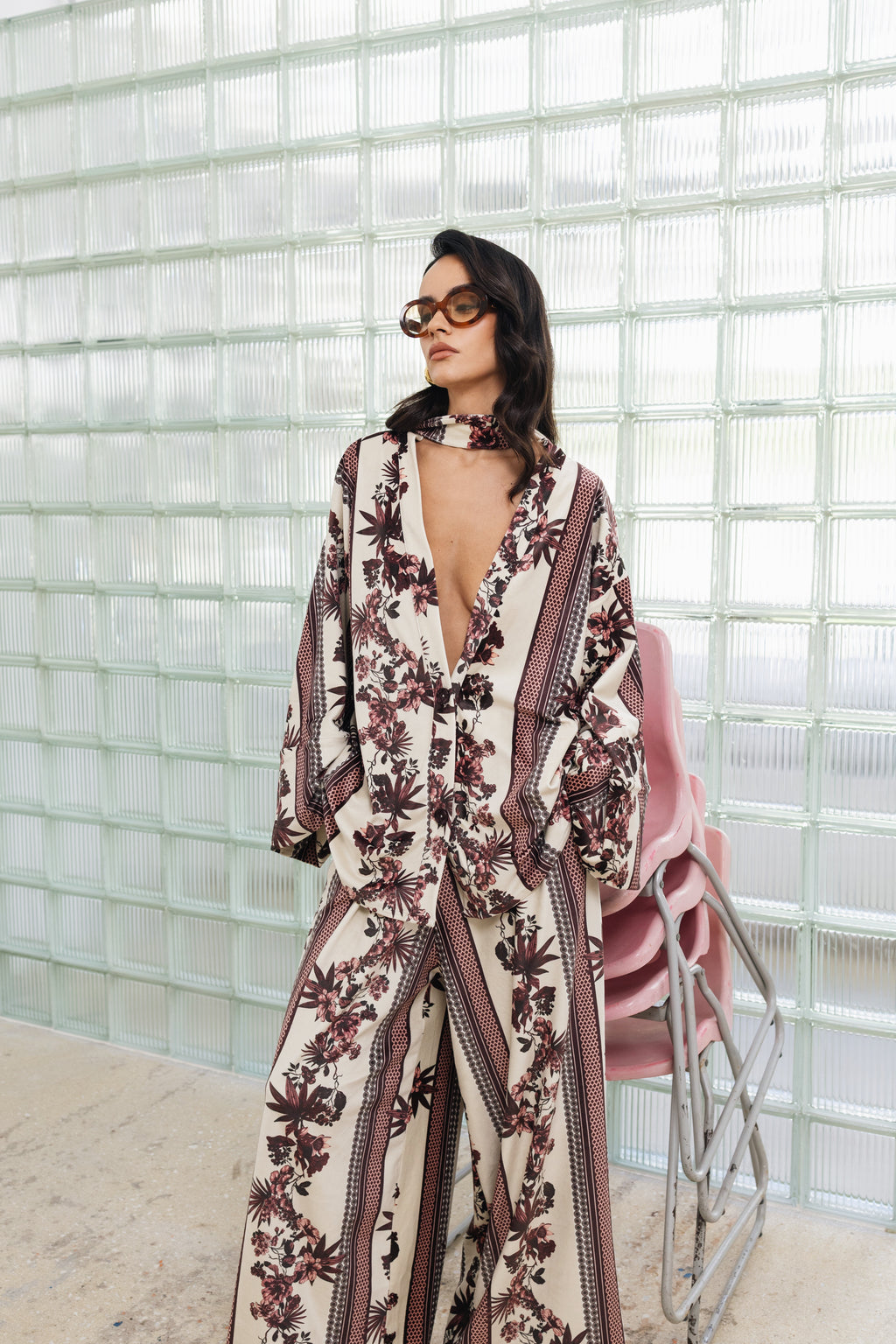 Celine Burgundy Velvet Kimono