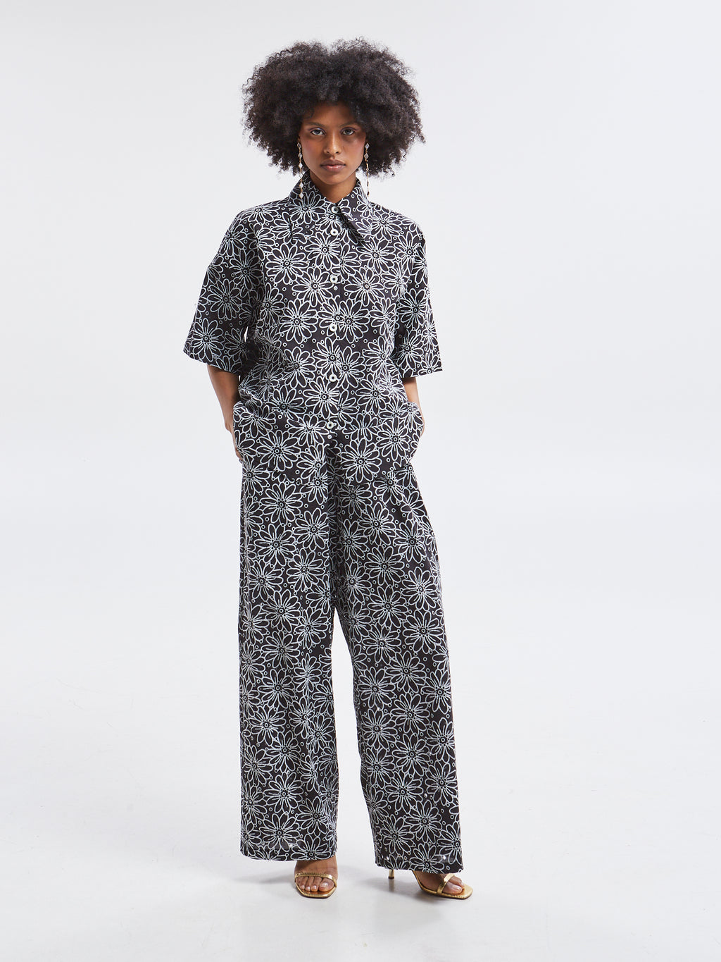 Aurelia broderie black pants