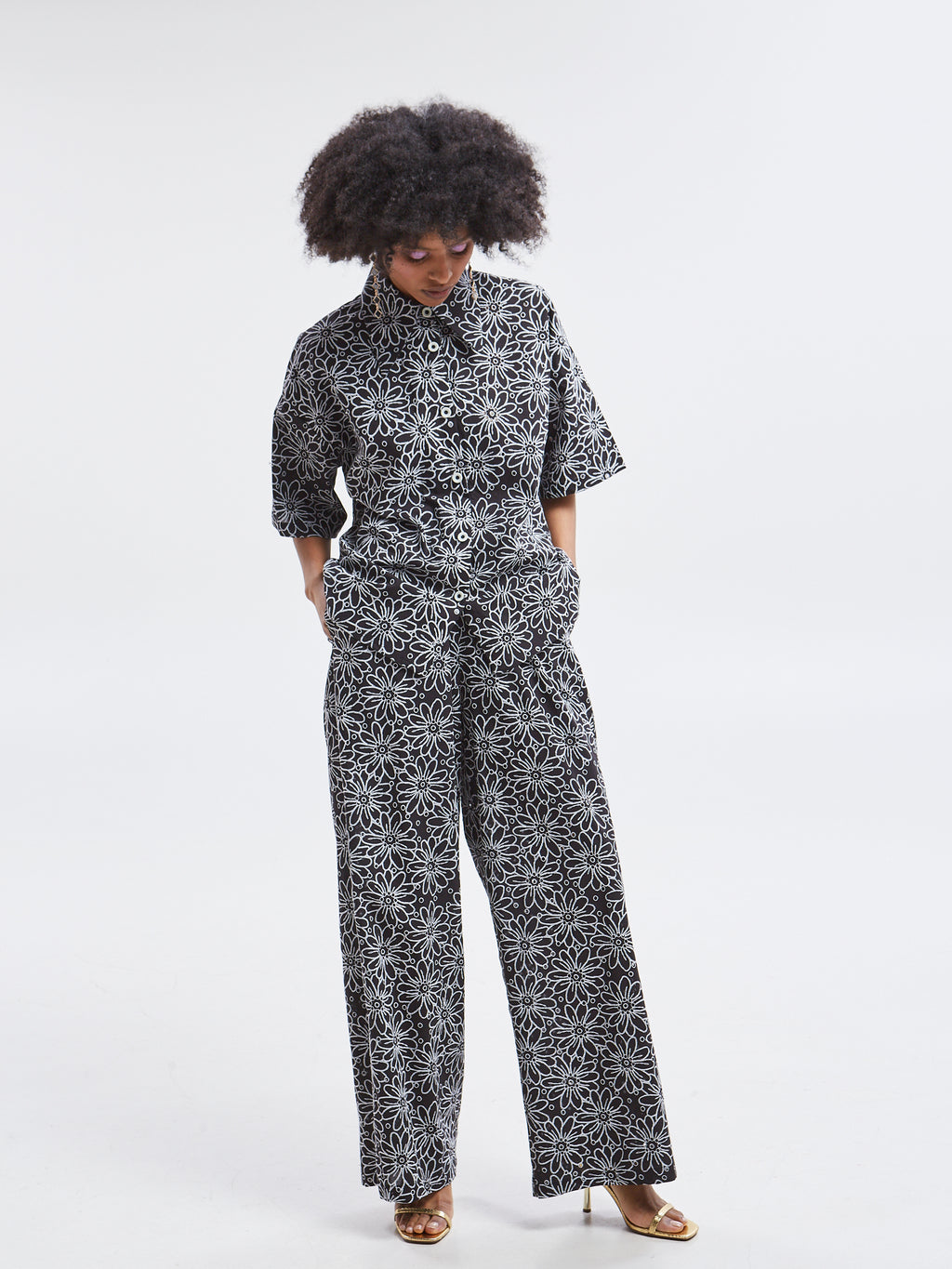 Aurelia broderie black pants