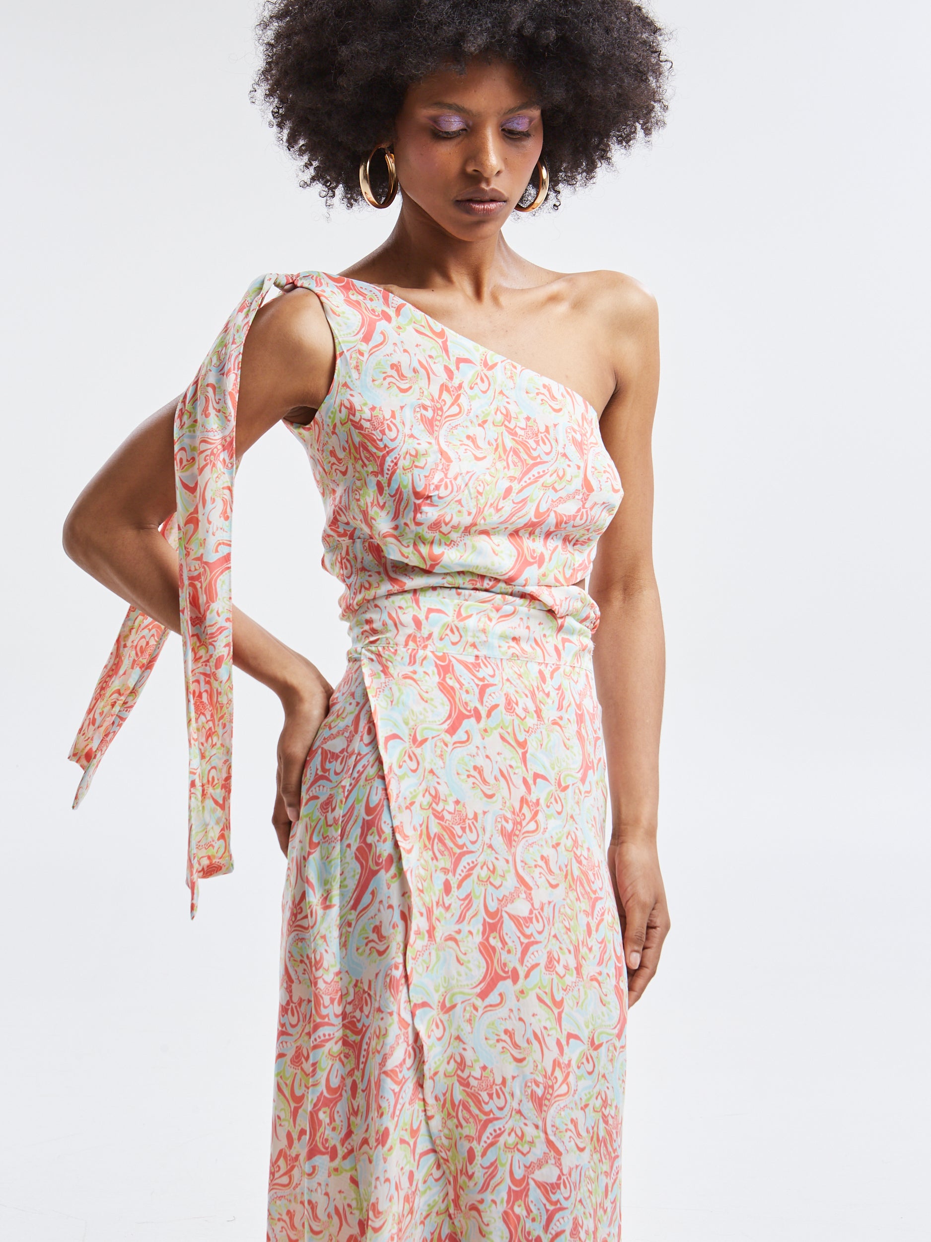 Ariselle cupro one shoulder top